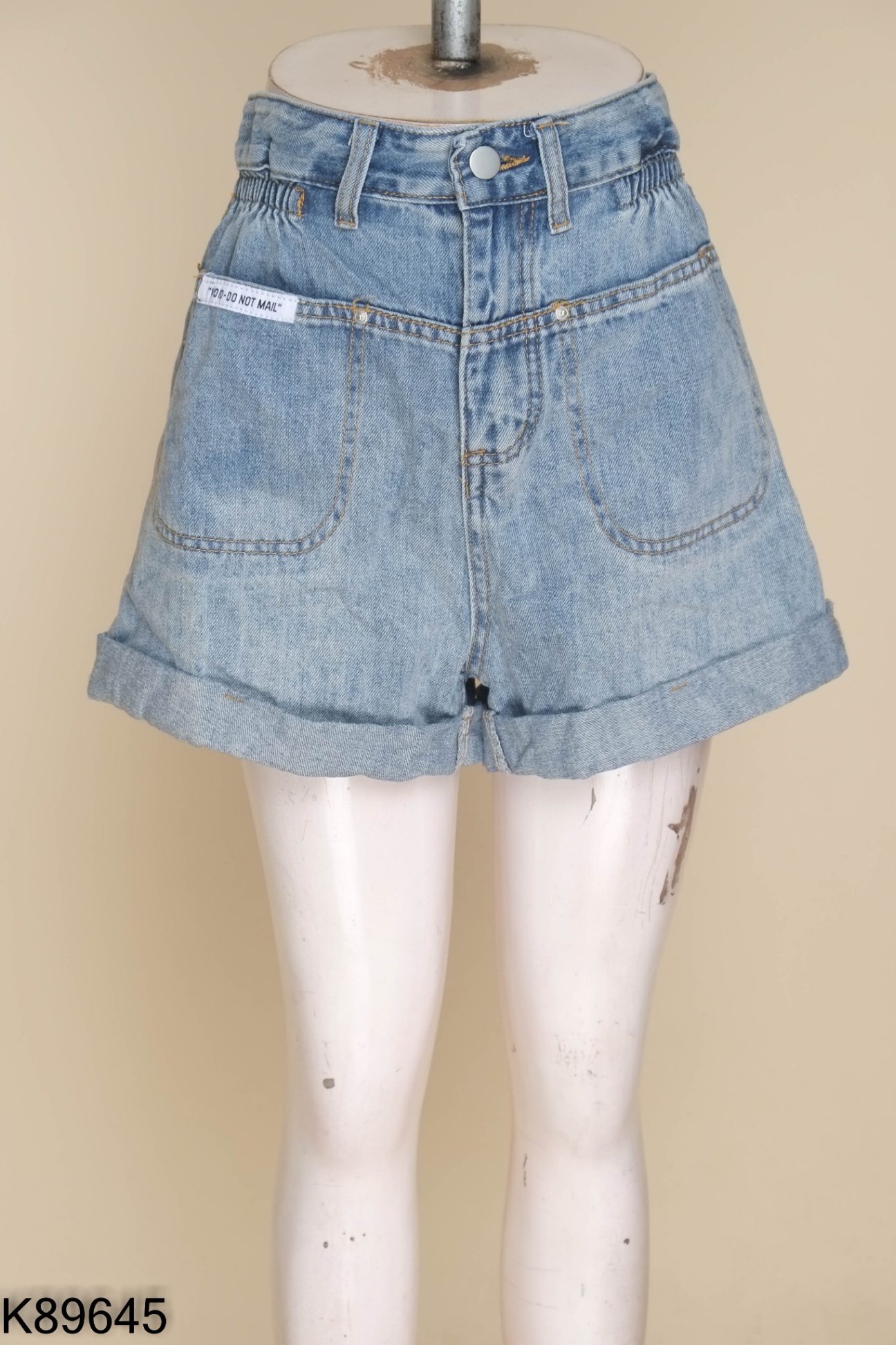 Quần short jean xanh