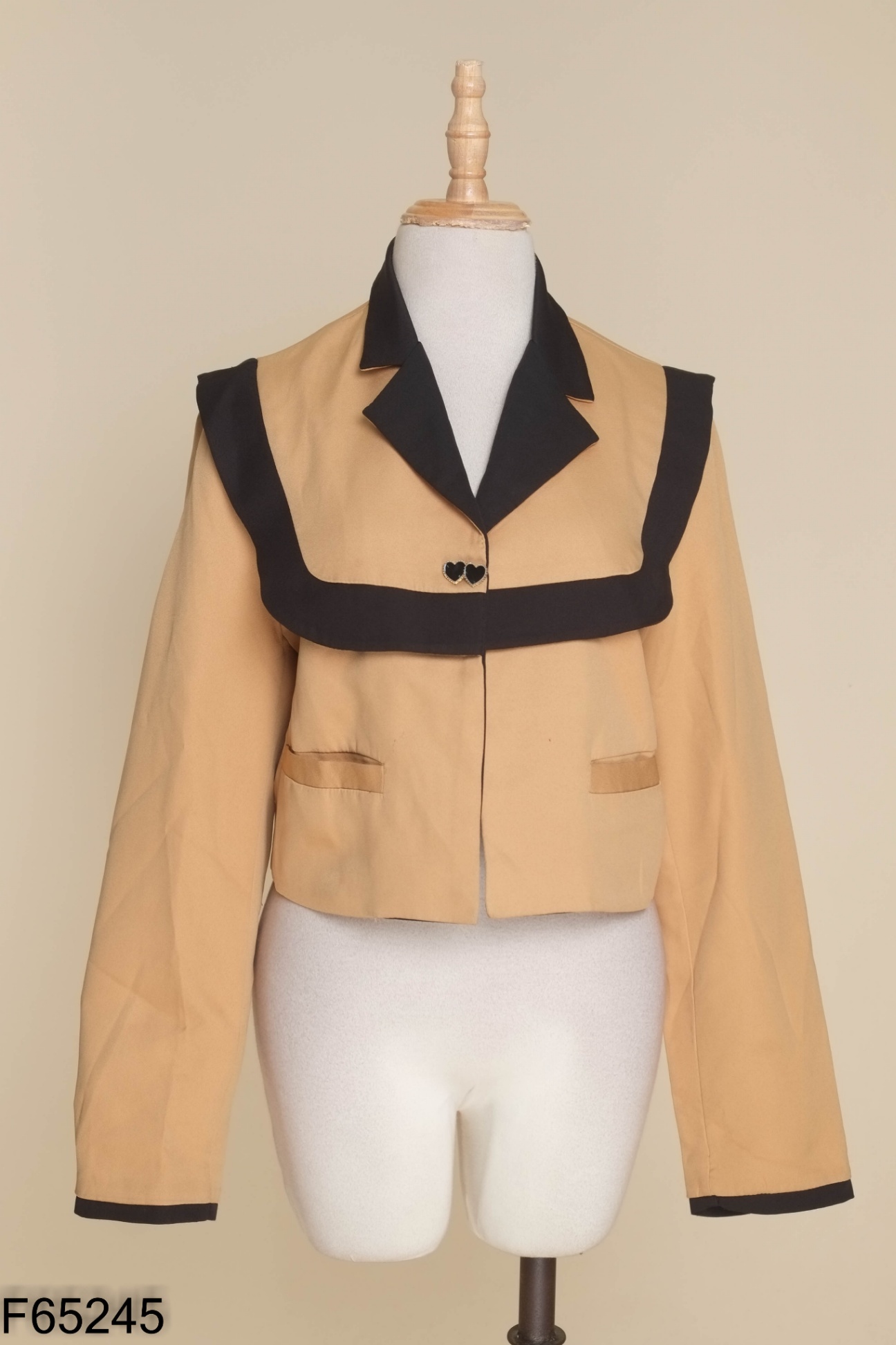 Blazer nâu phối đen crotop