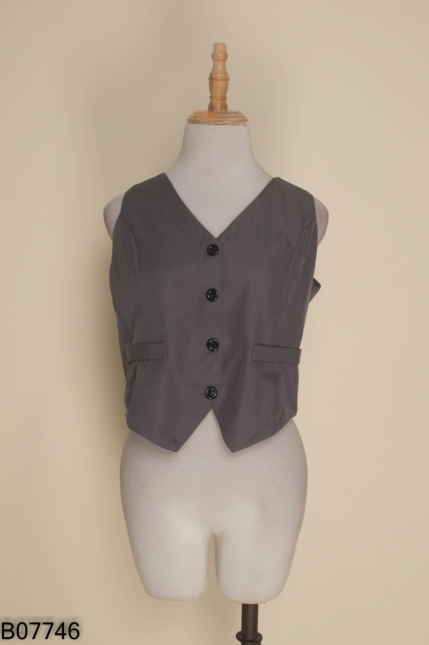 Newtag áo gile xám