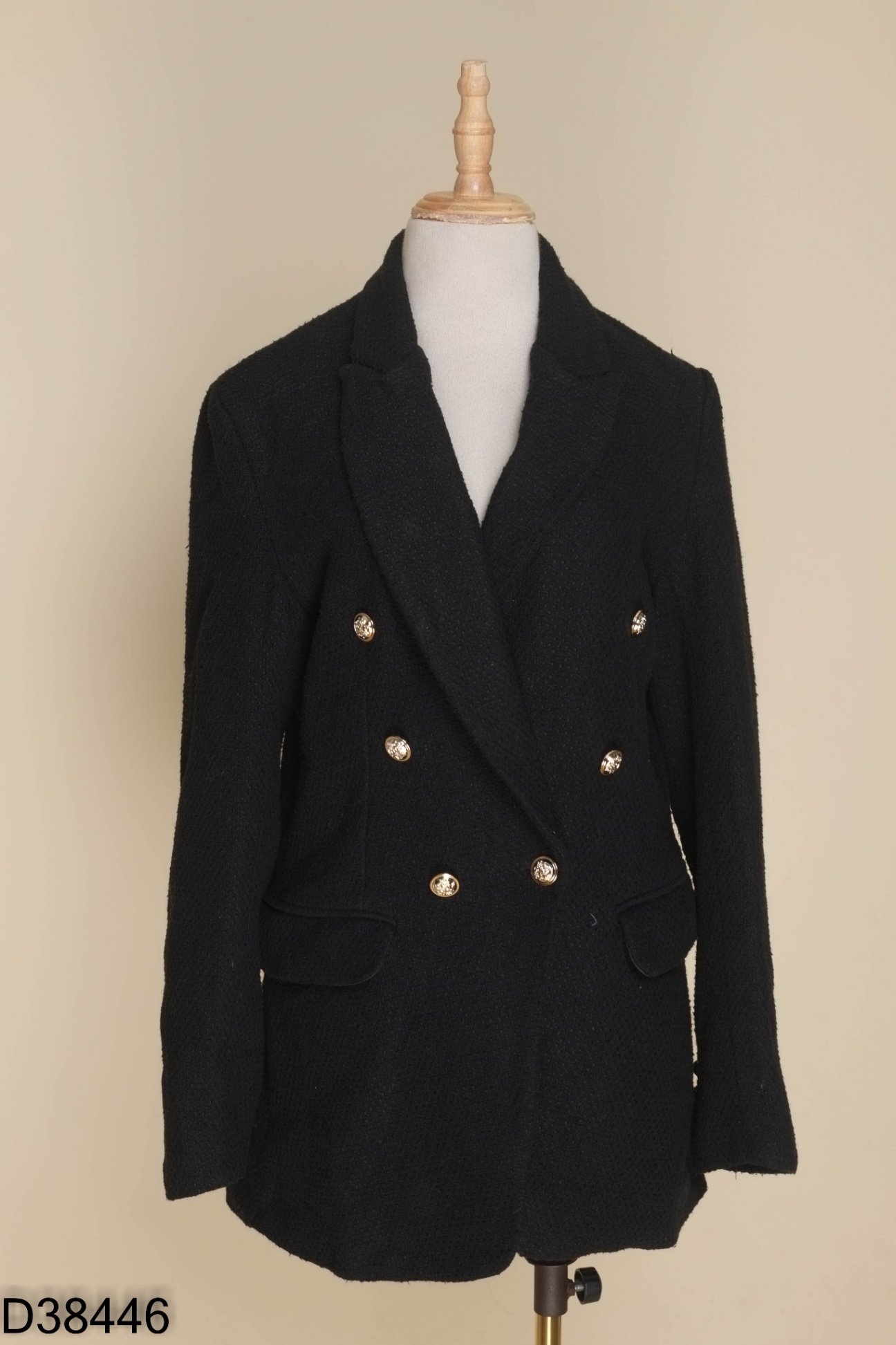 Áo blazer dạ đen