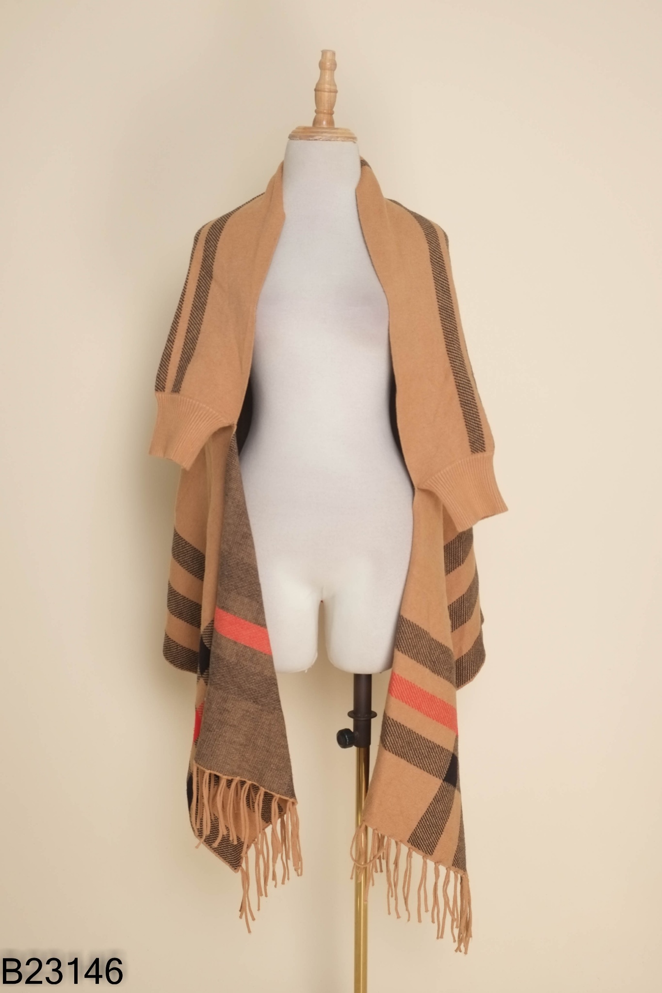 Áo khoác len be kẻ