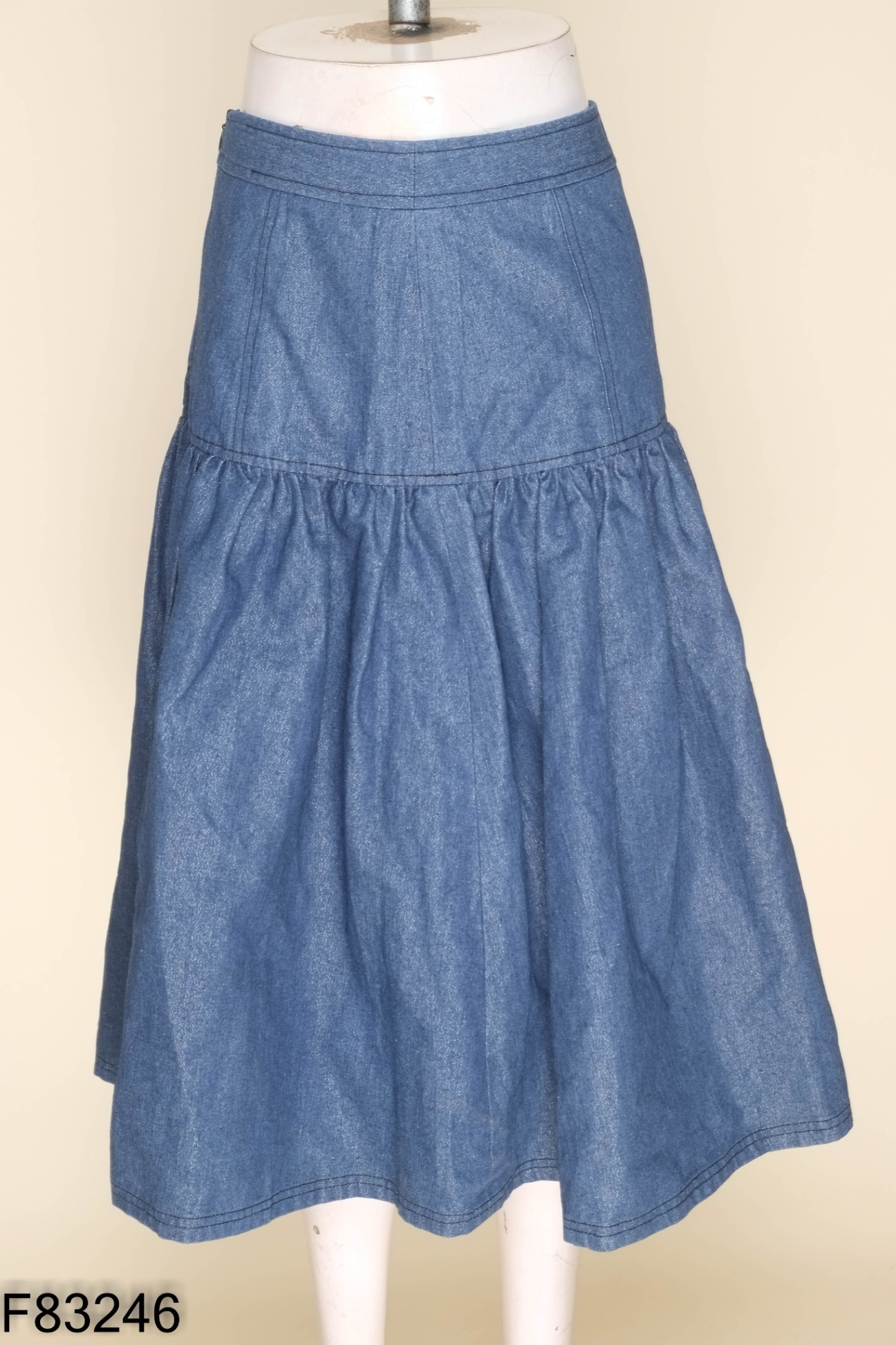 Chân váy ELISE jeans xanh ánh nhũ