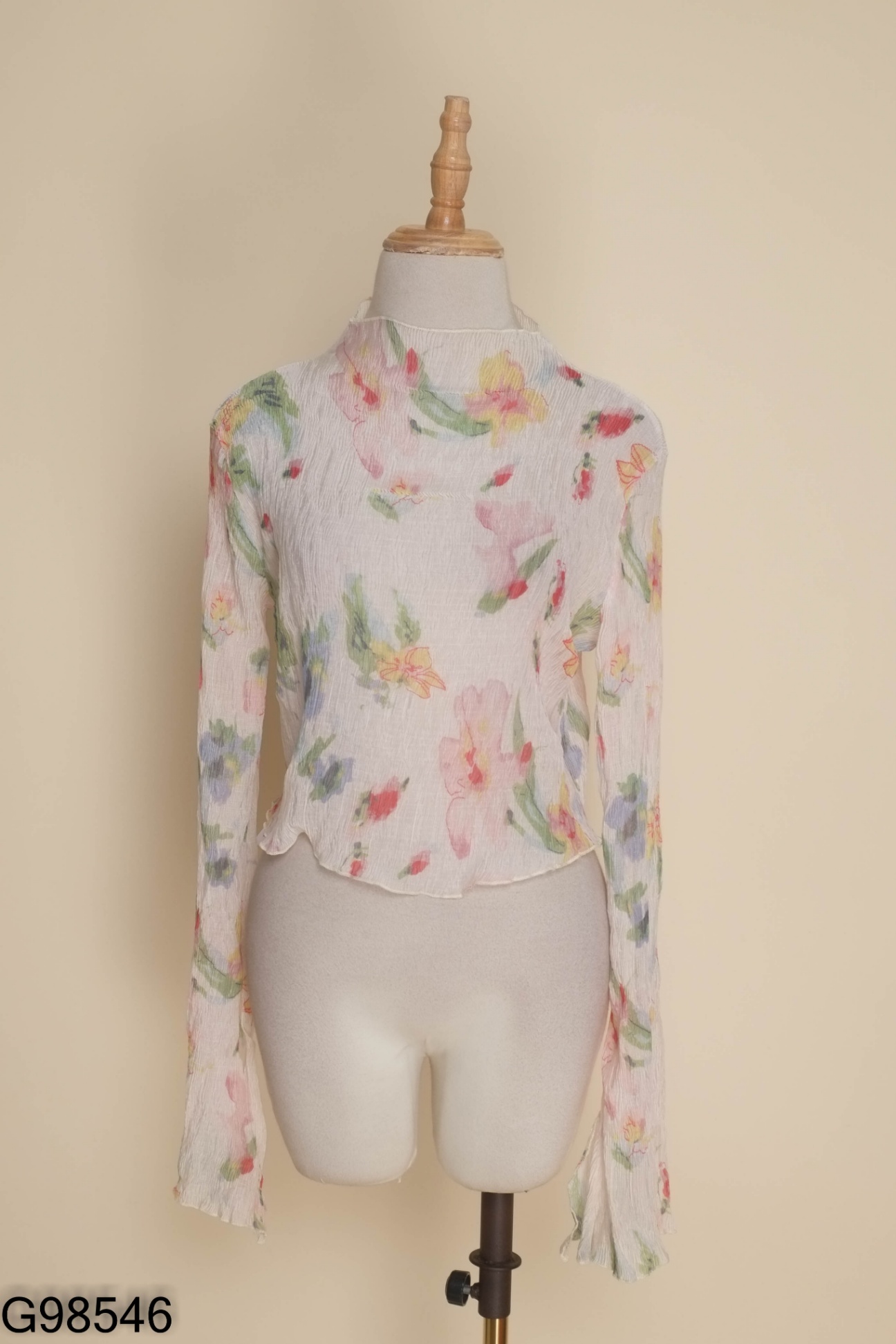 Áo hoa cao cổ nhiều màu