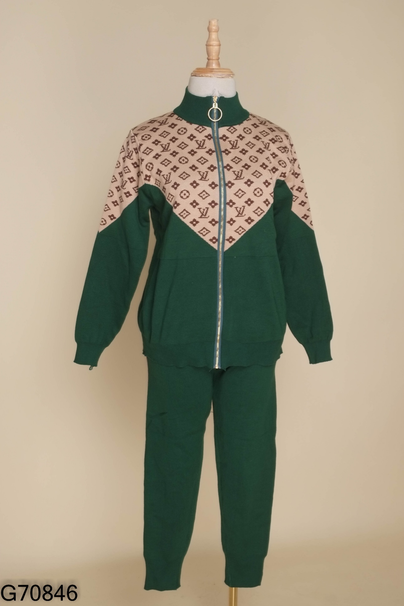 Set len xanh phối nâu áo+quần