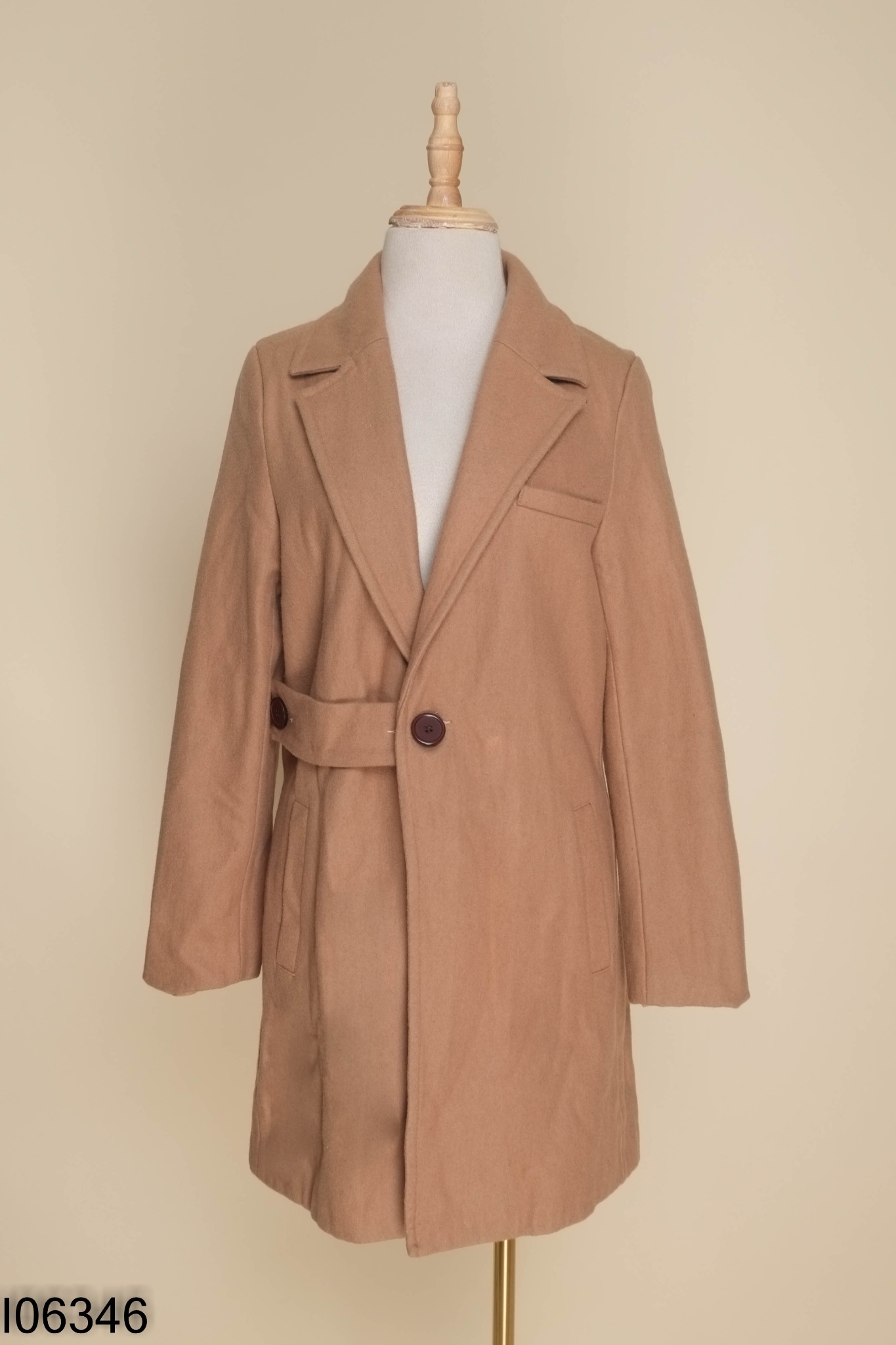 Áo khoác dạ nâu dáng dài