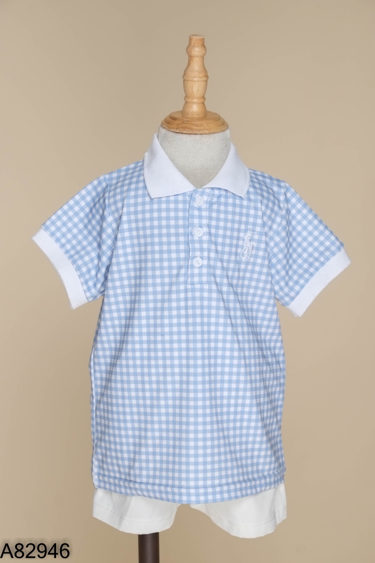 Set Áo xanh kẻ caro + quần shorts KIDS