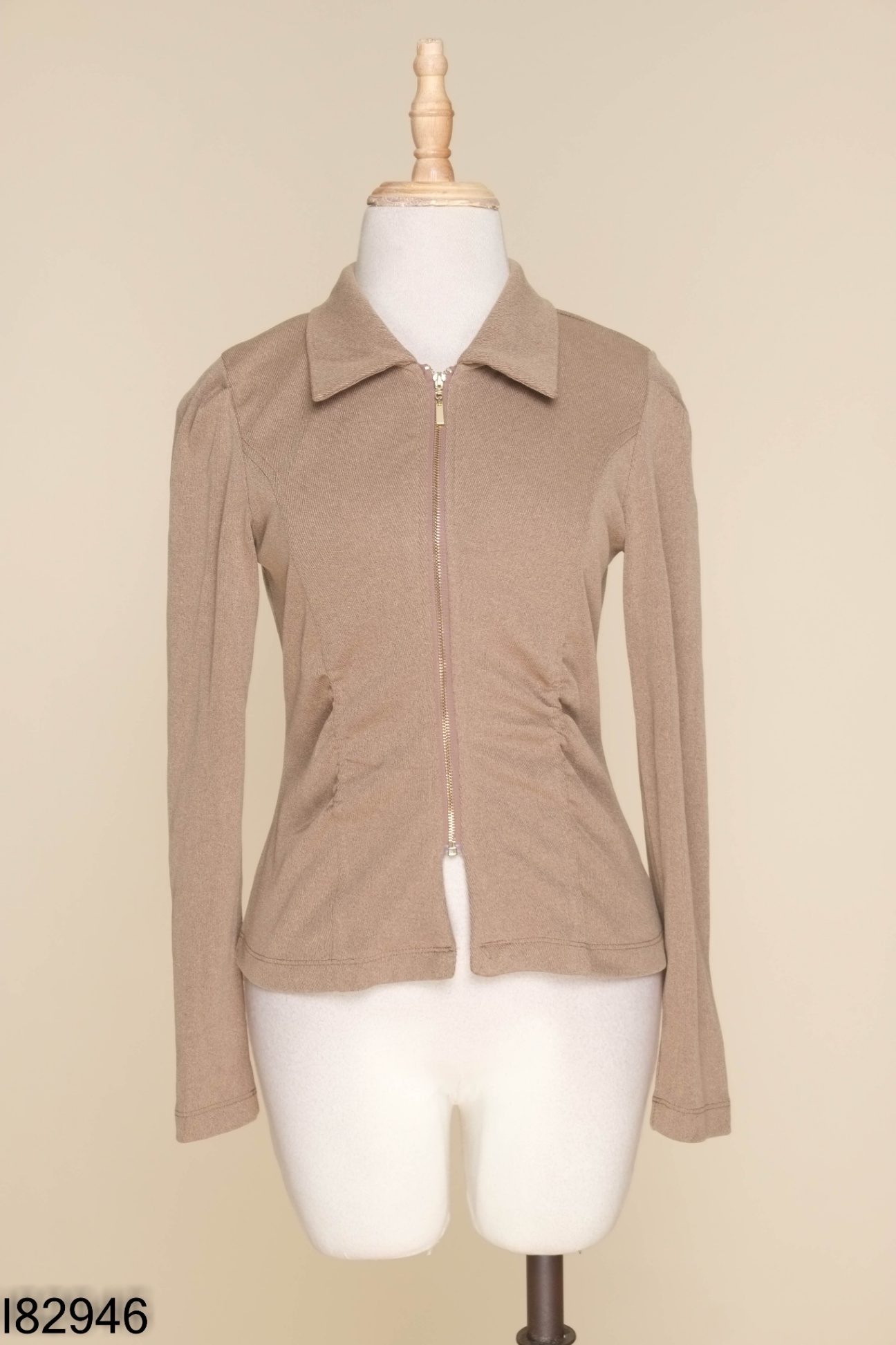 Áo len CHAT nâu kéo khoác