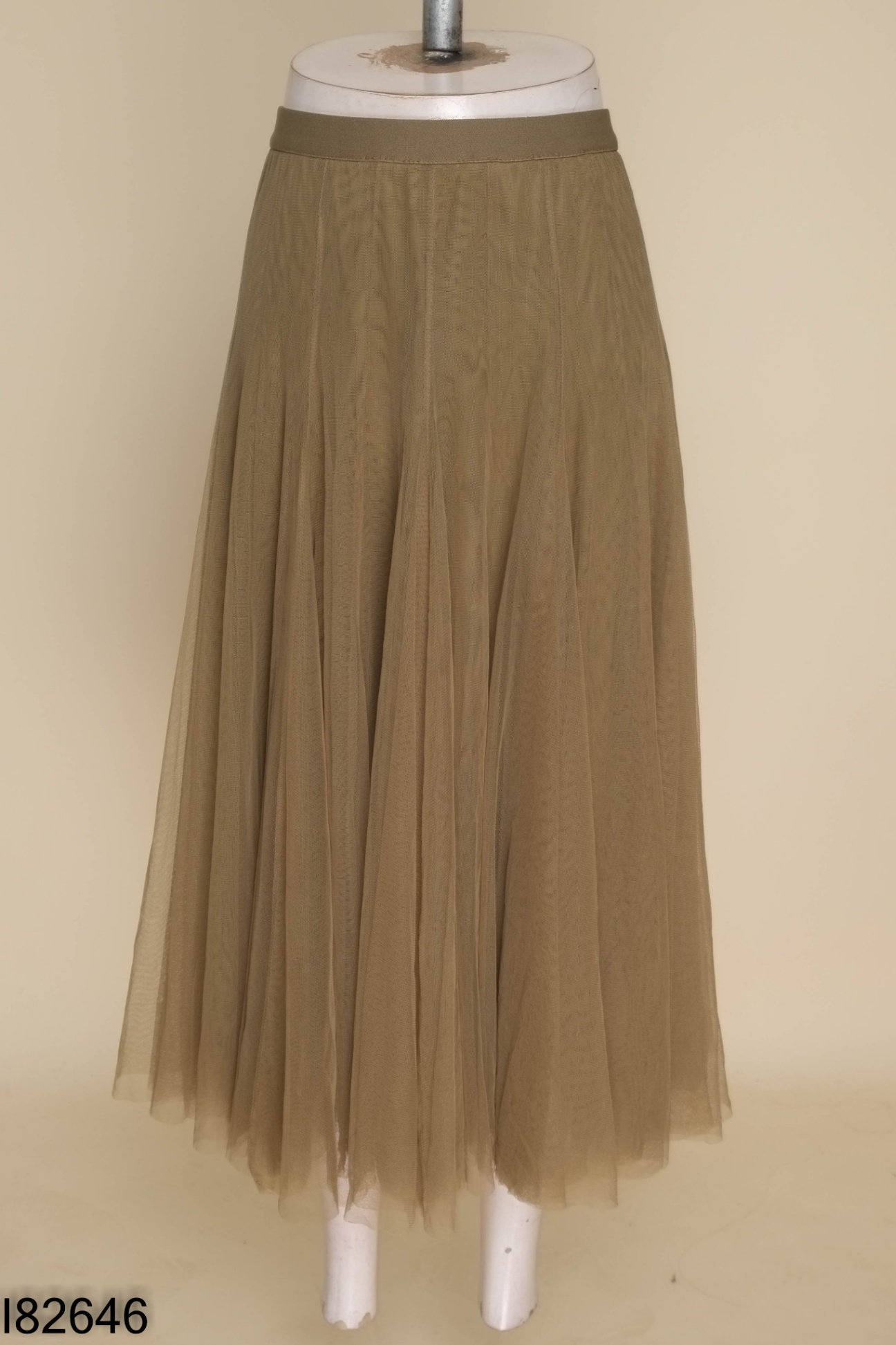 Chân váy xanh voan dài