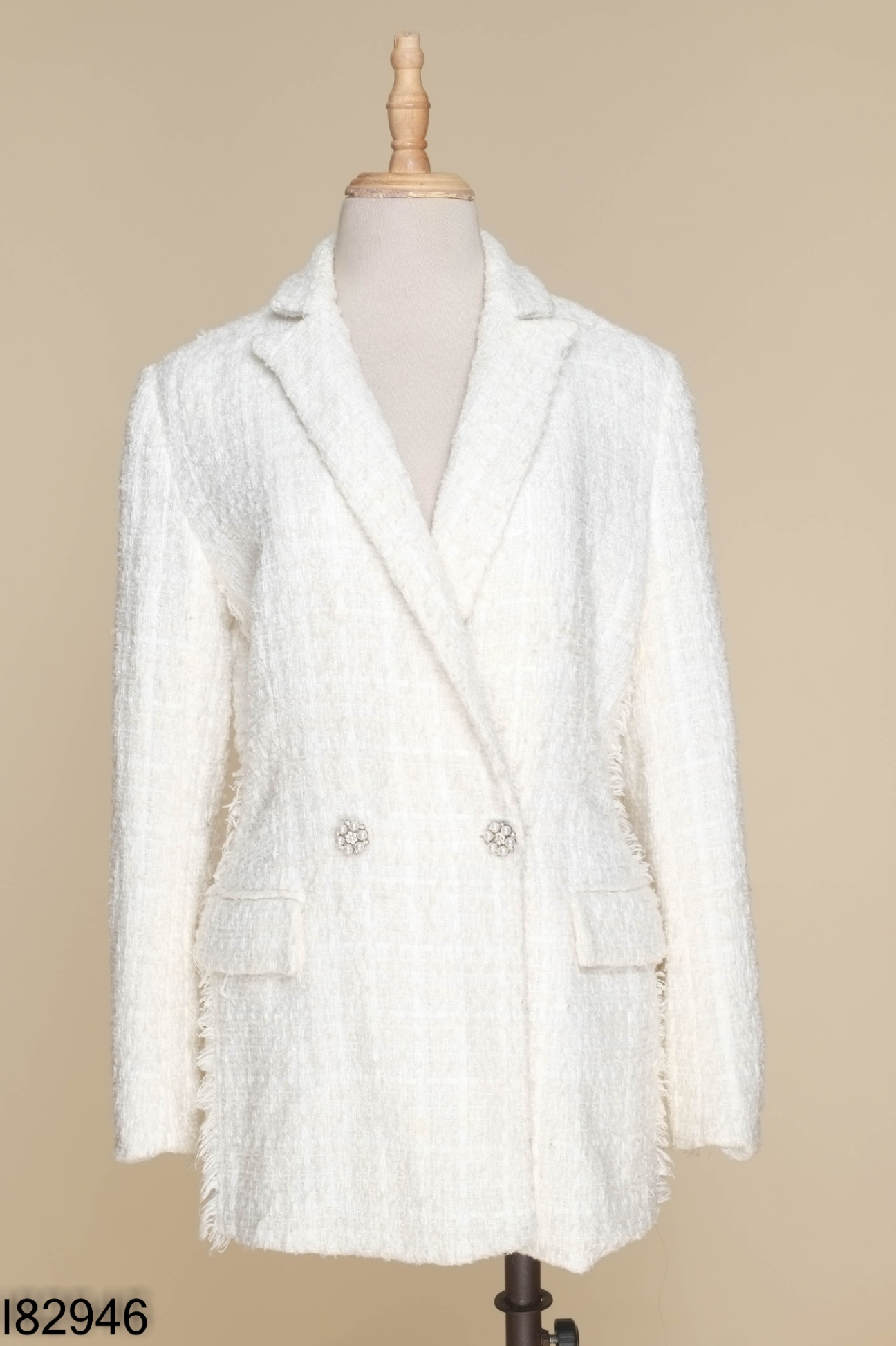 Áo khoác blazer dạ trắng