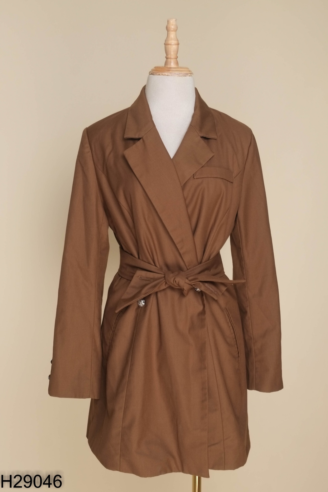 Blazer nâu dáng dài