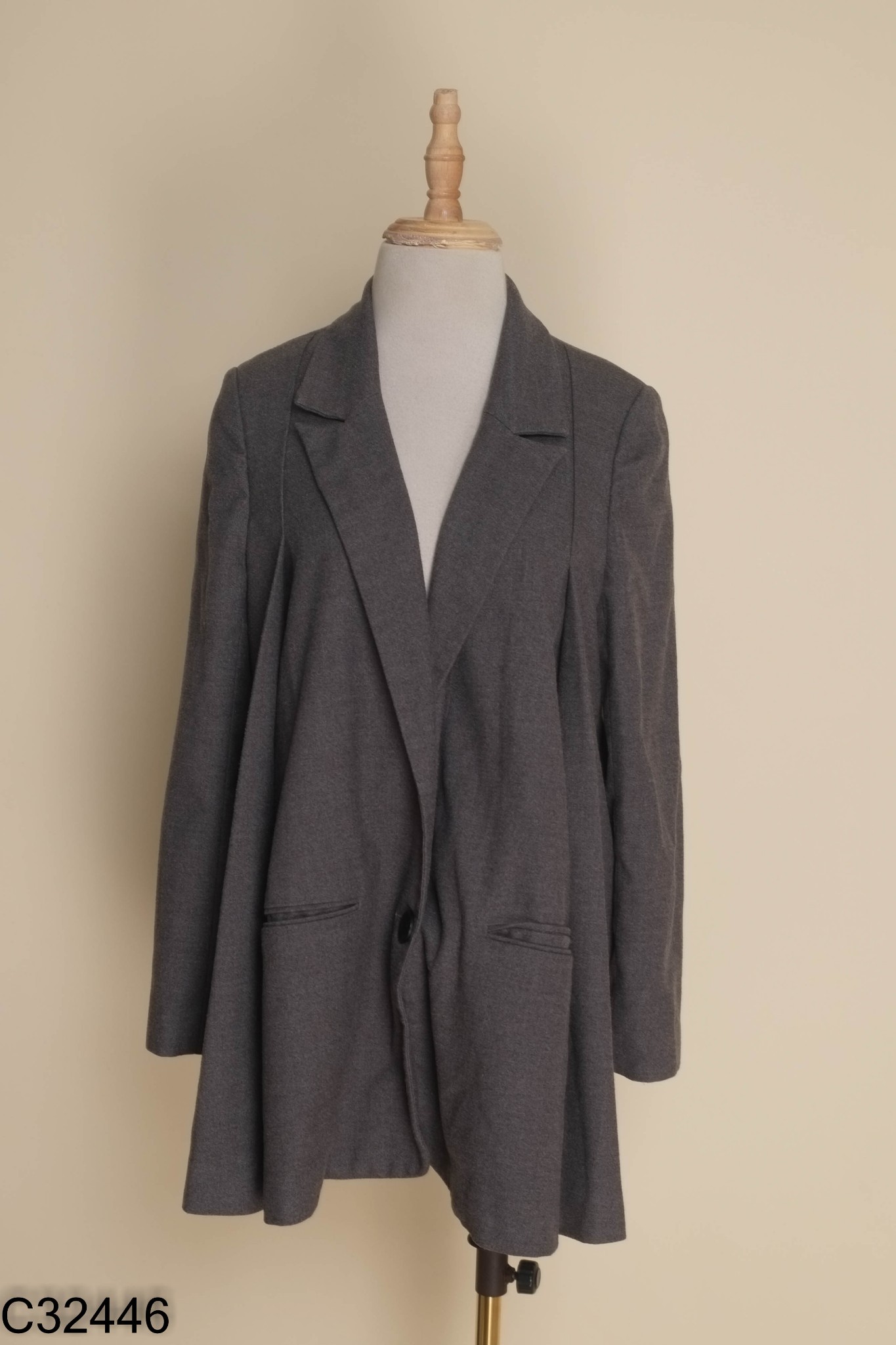 Áo khoác dạ vest xám dáng dài