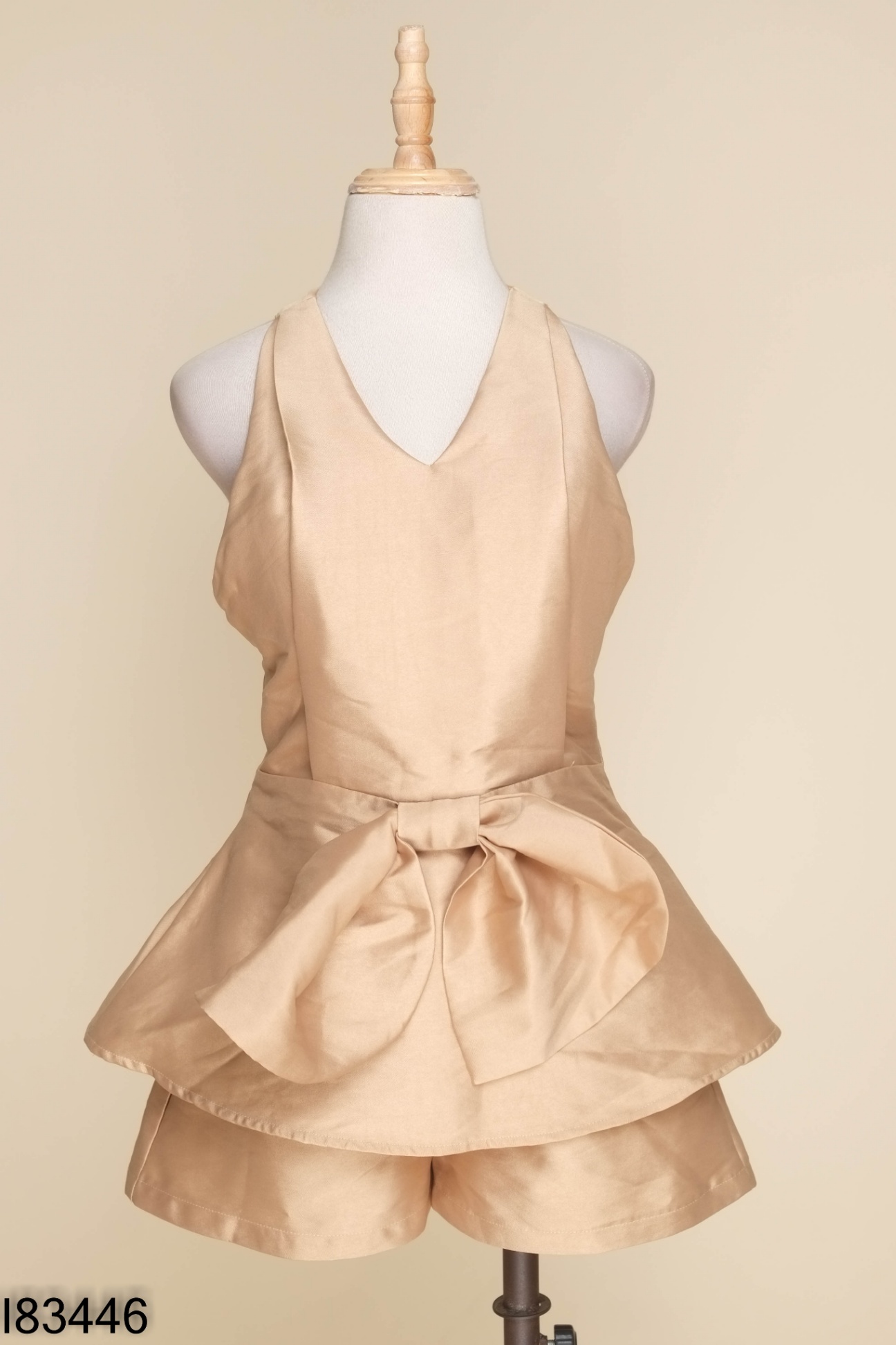 Set Áo taffta be phối nơ + quần shorts