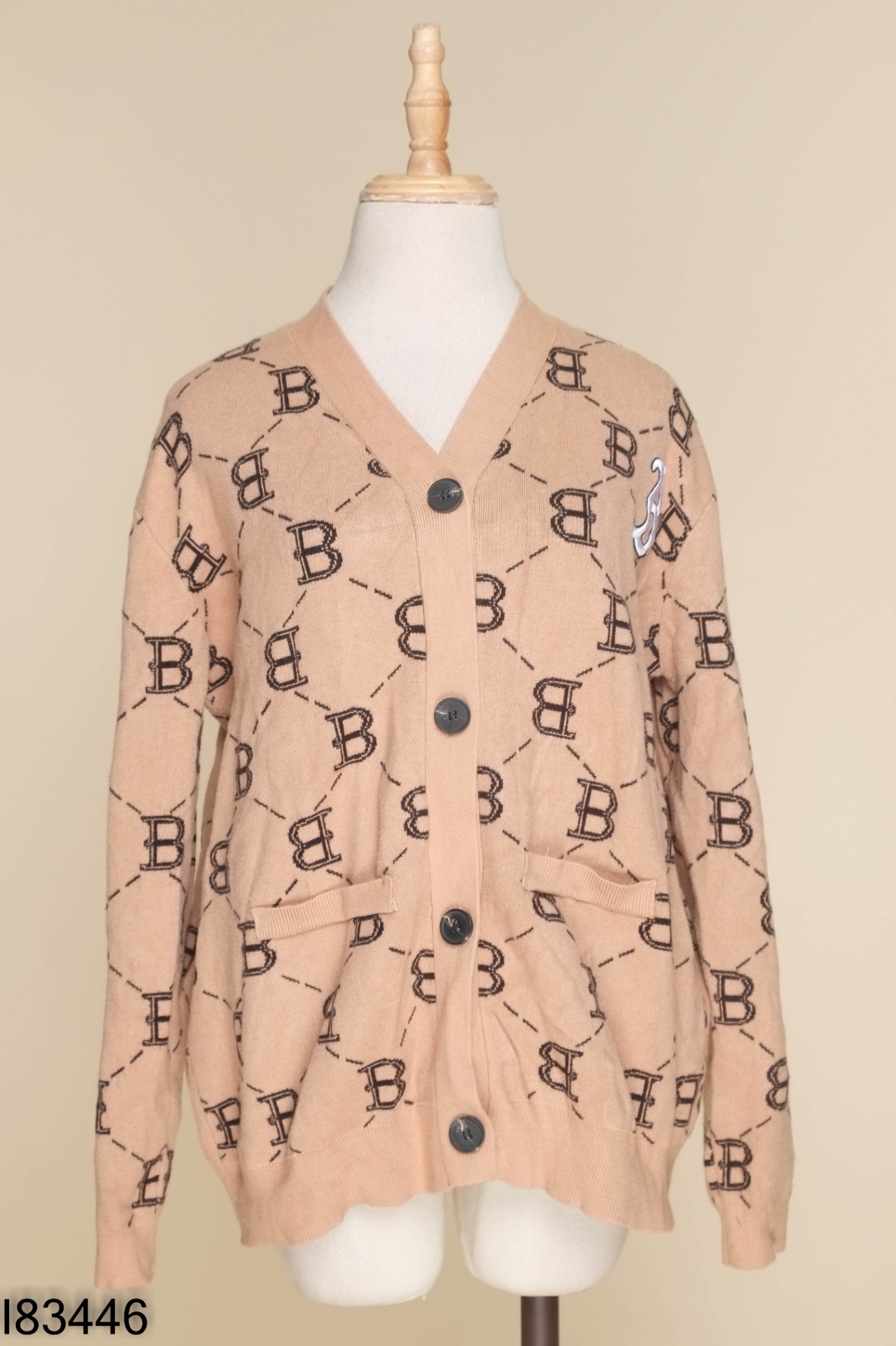 Áo cardigan len be họa tiết