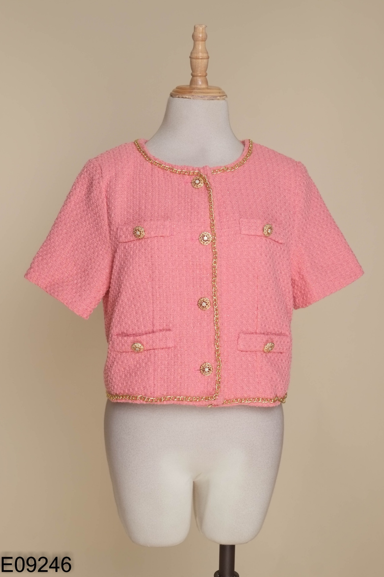 Áo khoác hồng ZAKA viền vàng