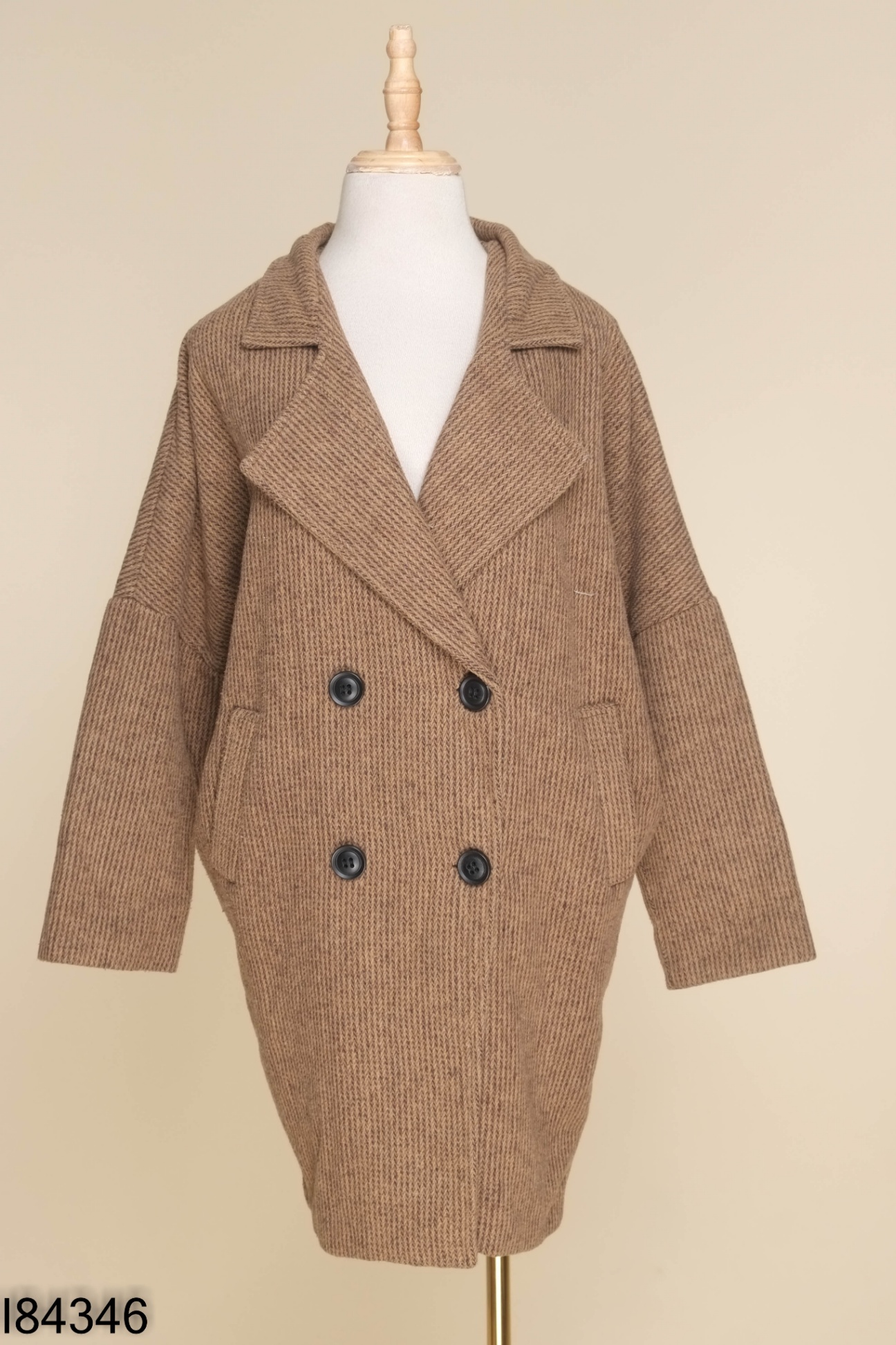 Áo khoác dạ blazer nâu dáng dài