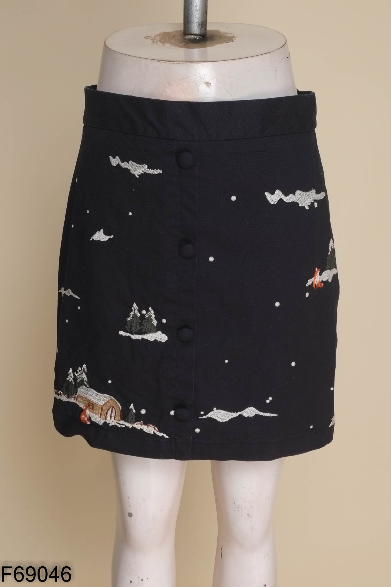 Chân váy ADORE DRESS xanh than thêu họa tiết