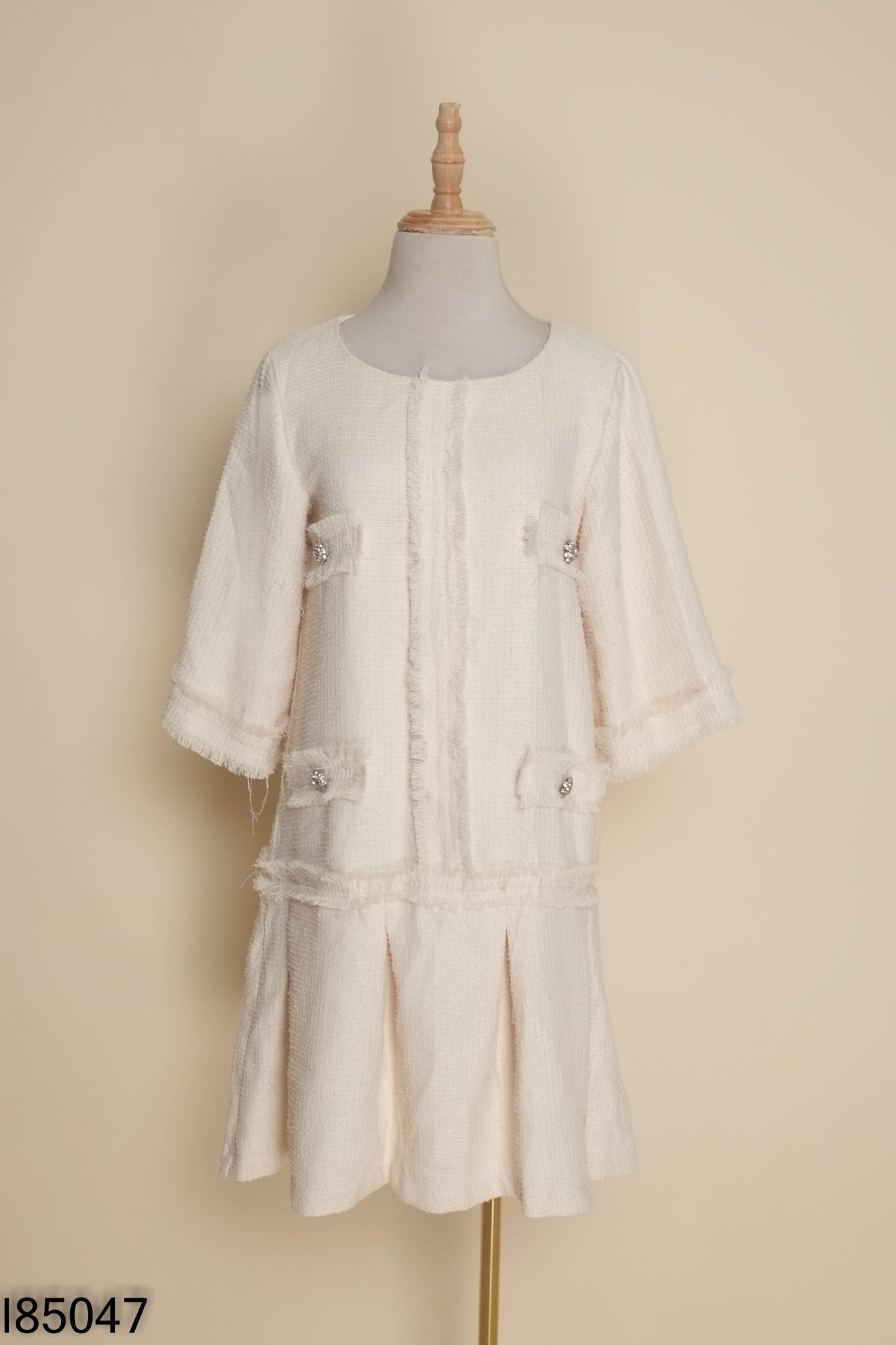 Váy dạ tweed LETRANGER be phối khuy