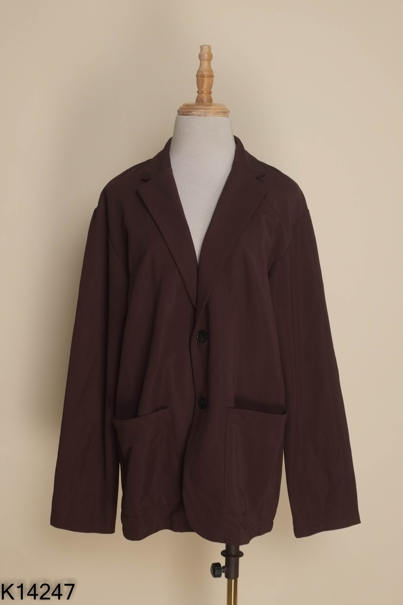 Áo GU blazers đỏ mận
