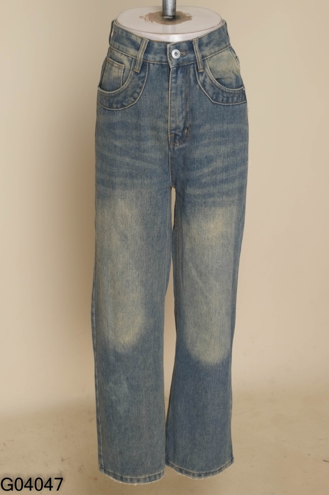 Quàn jeans xanh trơn