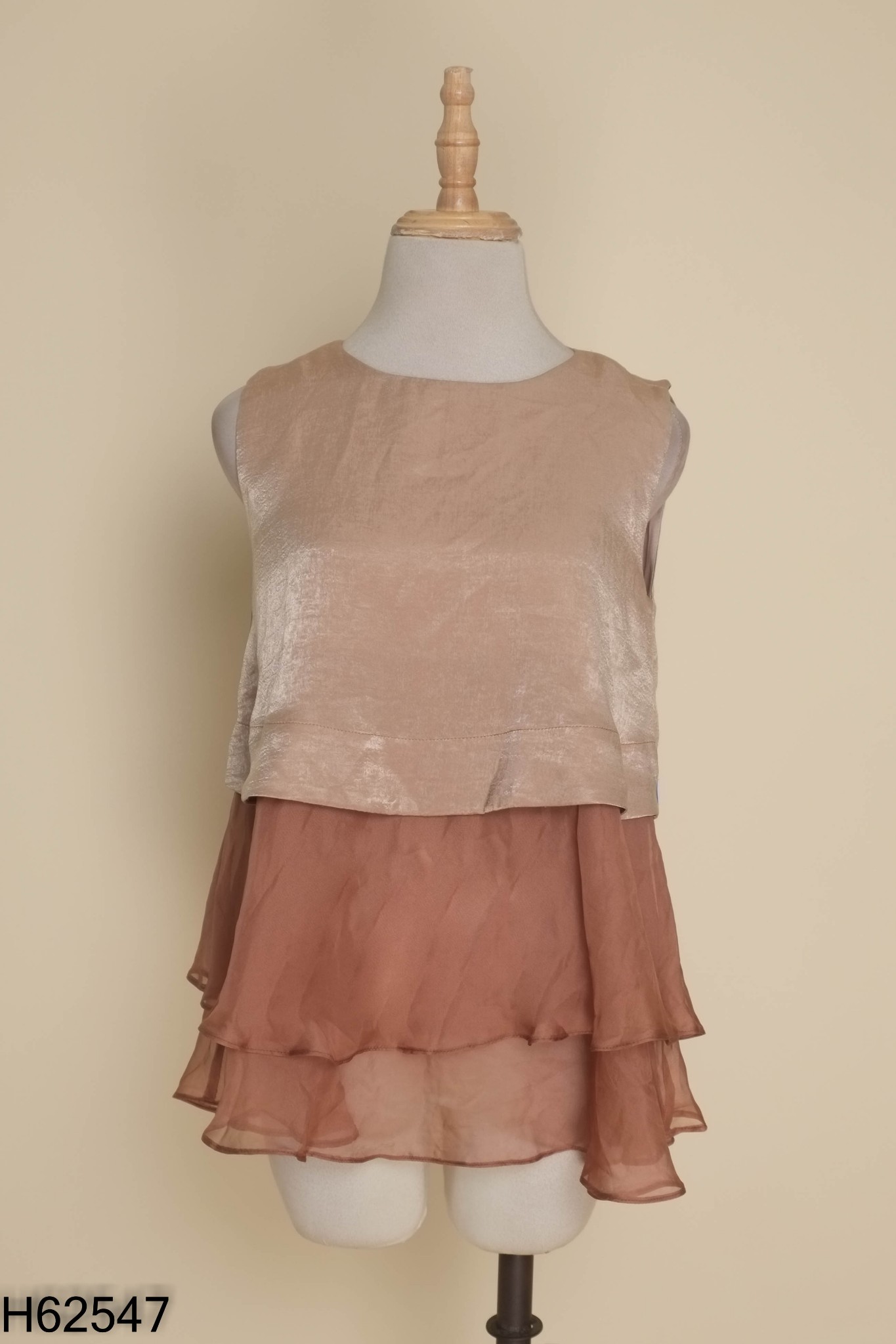 Áo D.CHIC nâu phối voan