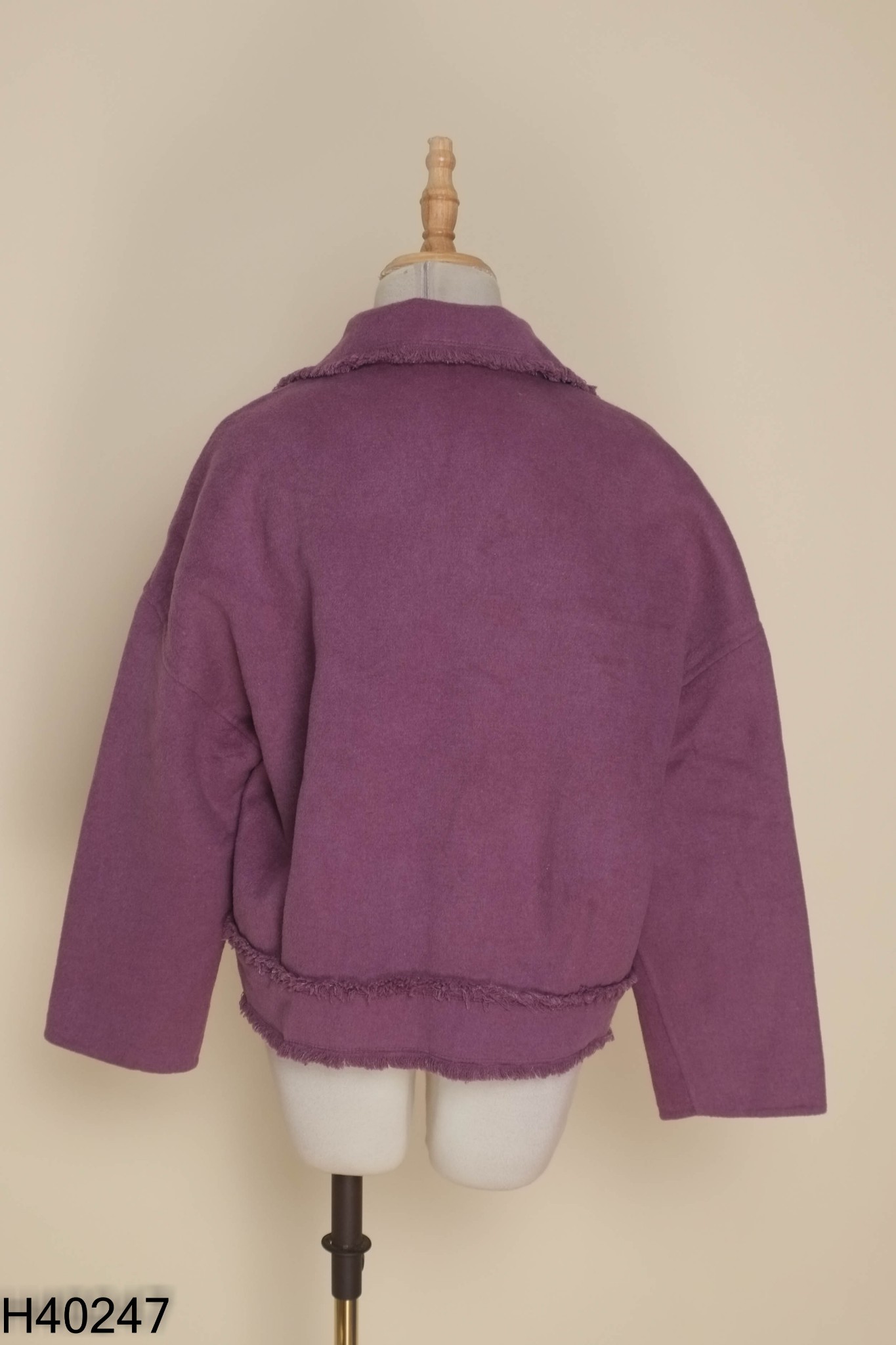 Áo khoác dạ cổ vest tím