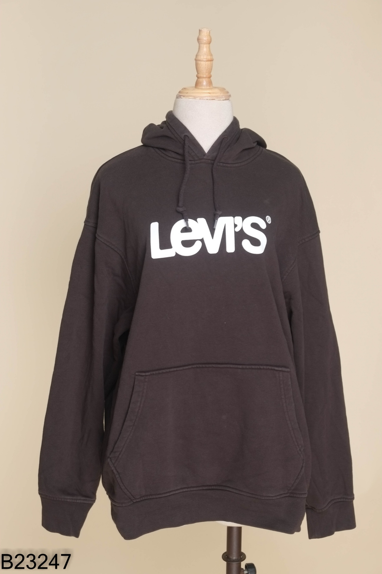 Áo LEVI'S hoodies nỉ đen in chữ
