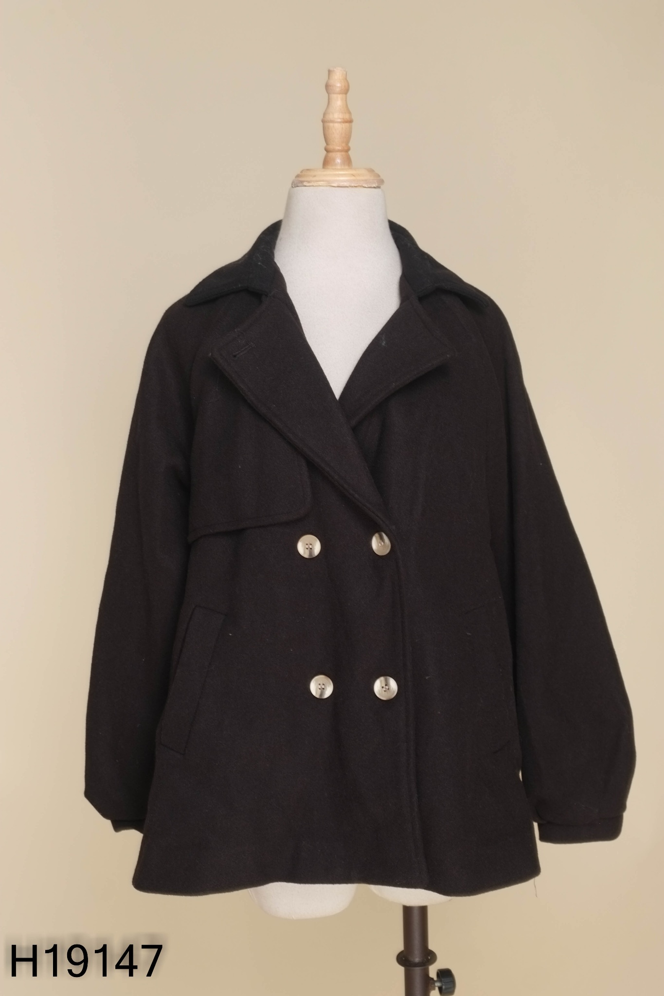 Áo blazer dạ đen trơn