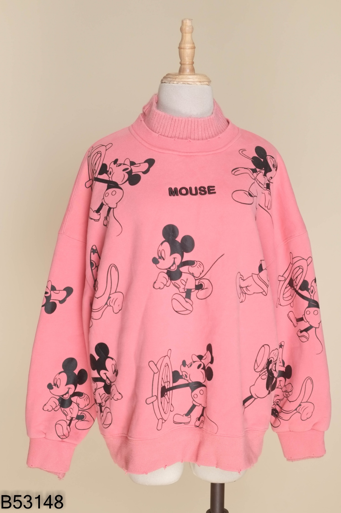 Áo nỉ hồng hình mickey