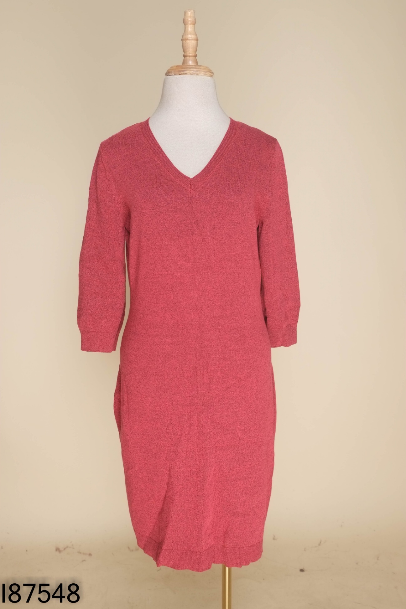 Váy len đỏ IVY MODA cổ V