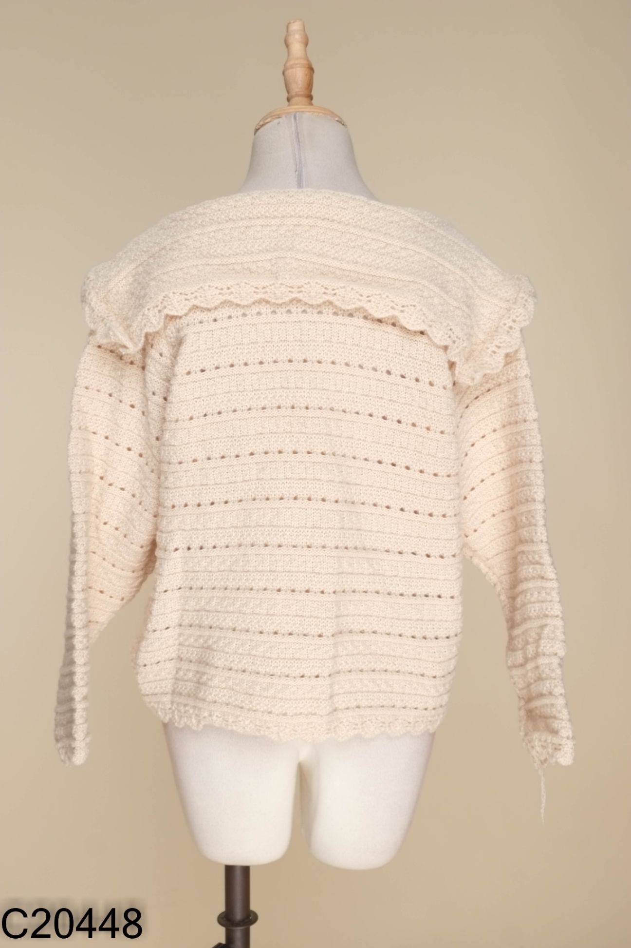 Áo cardigans kem len cổ bèo