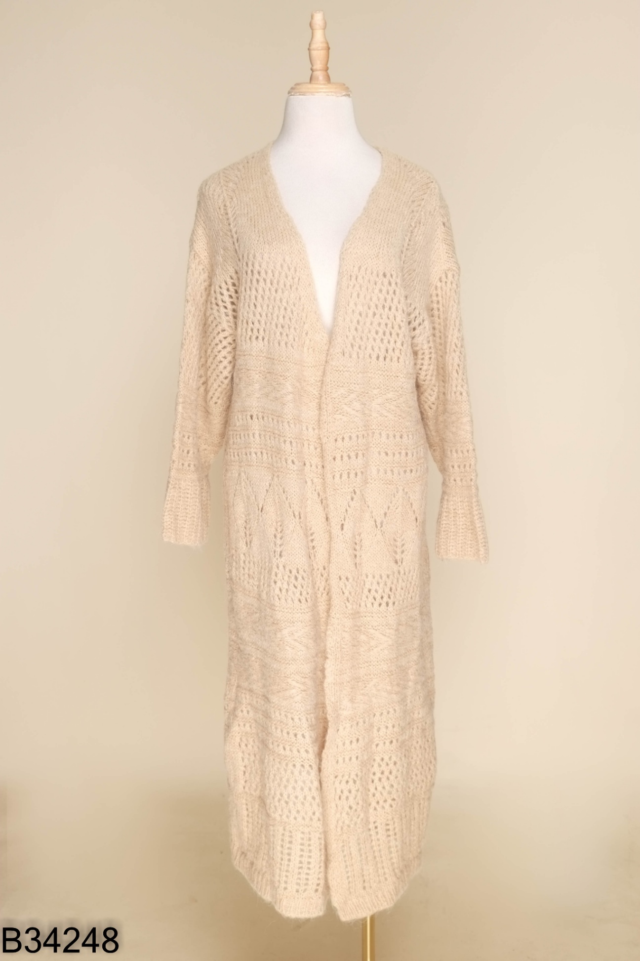 Áo cardigan len be dài