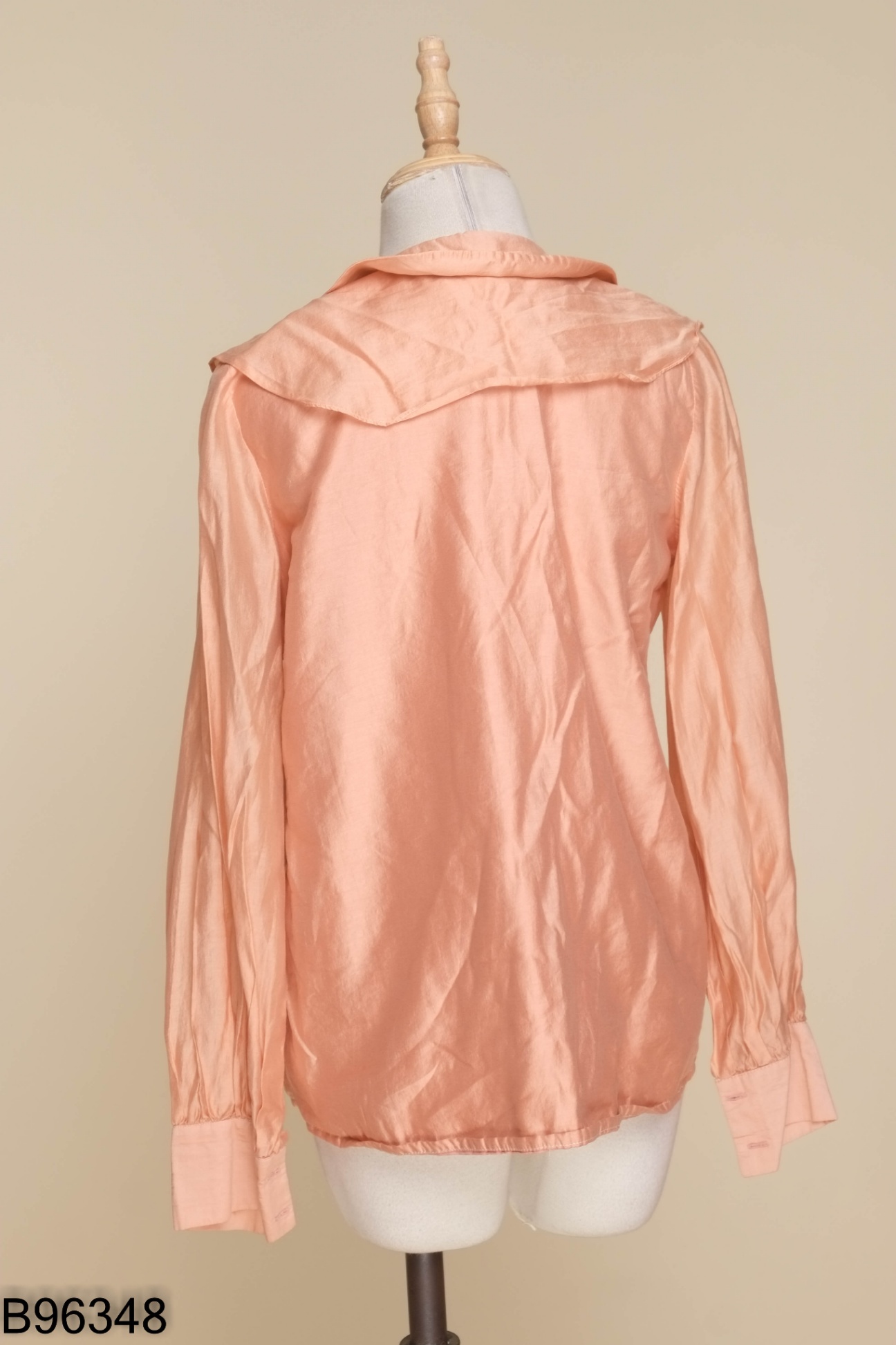 Áo sơ mi ROSA BASIC hồng cam cổ bèo