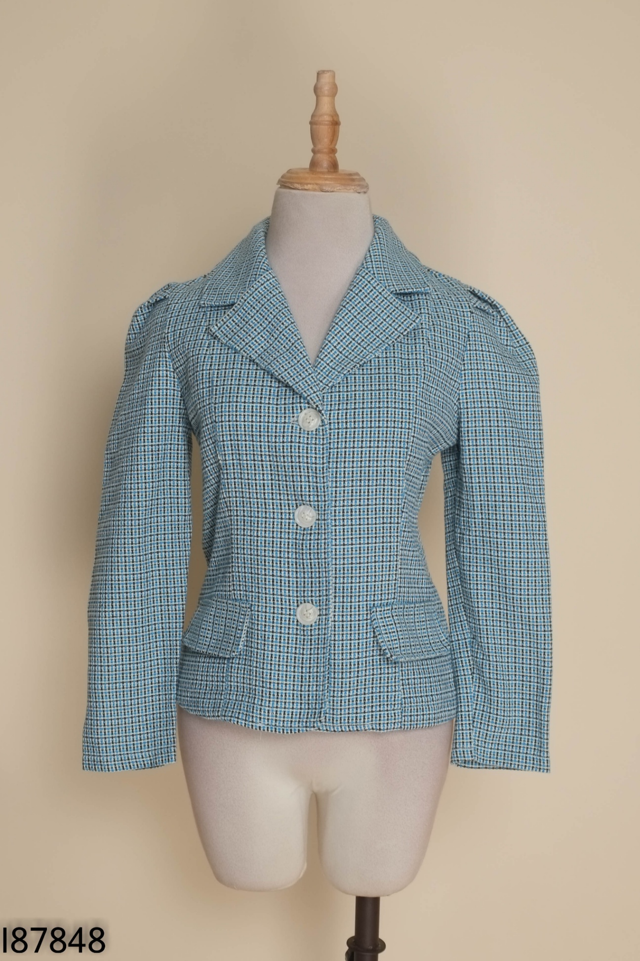 Áo dạ NẮNG VÀNG xanh cổ vest