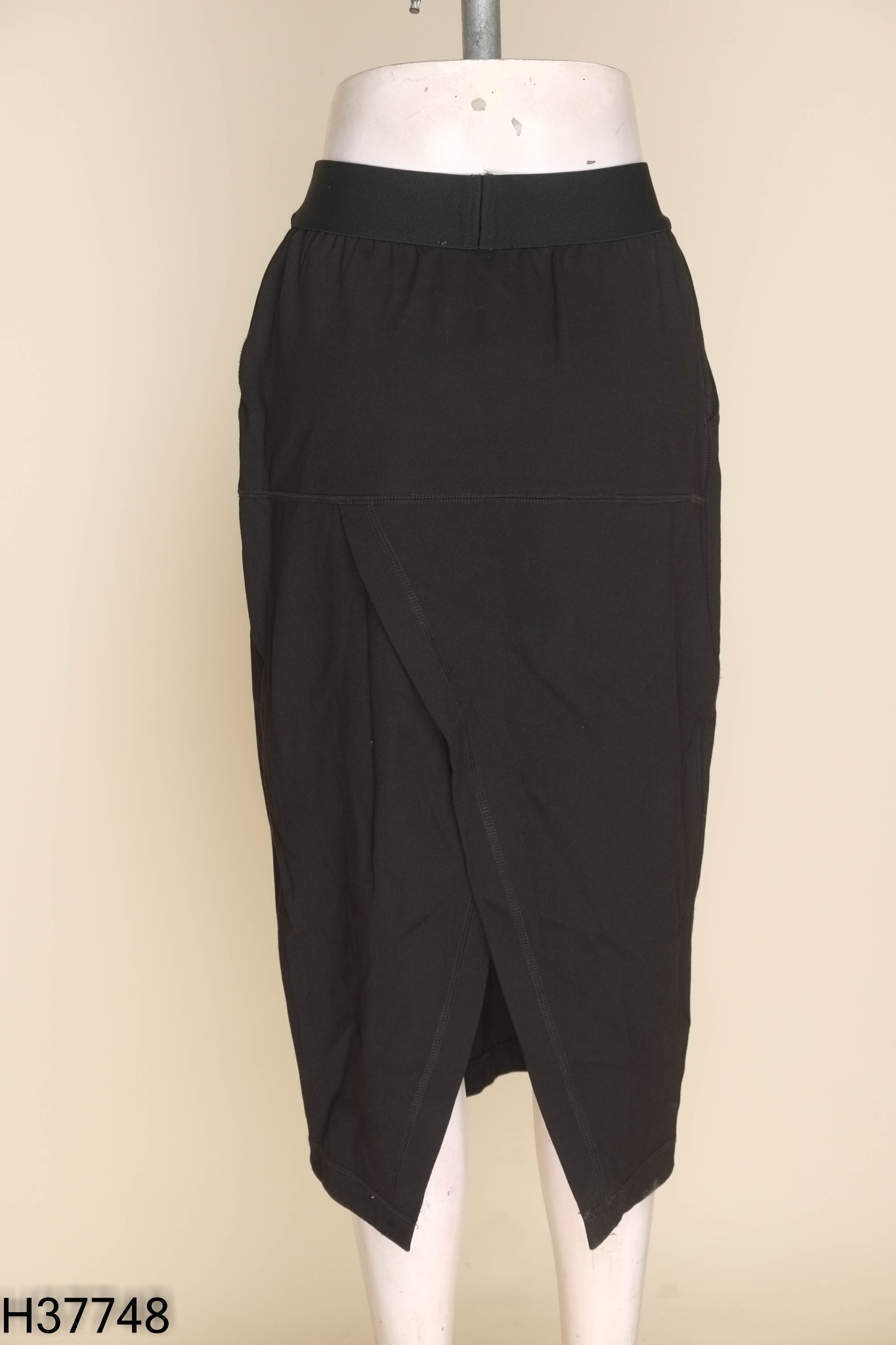 Chân váy đen trơn JIL SANDER dáng nhỡ