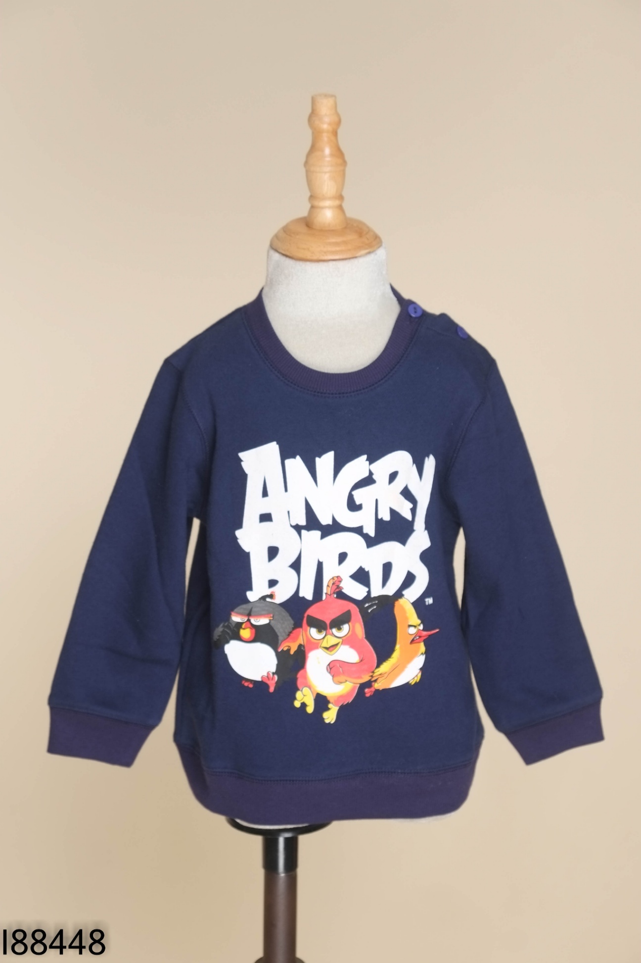 Áo nỉ xanh in angry birds KIDS