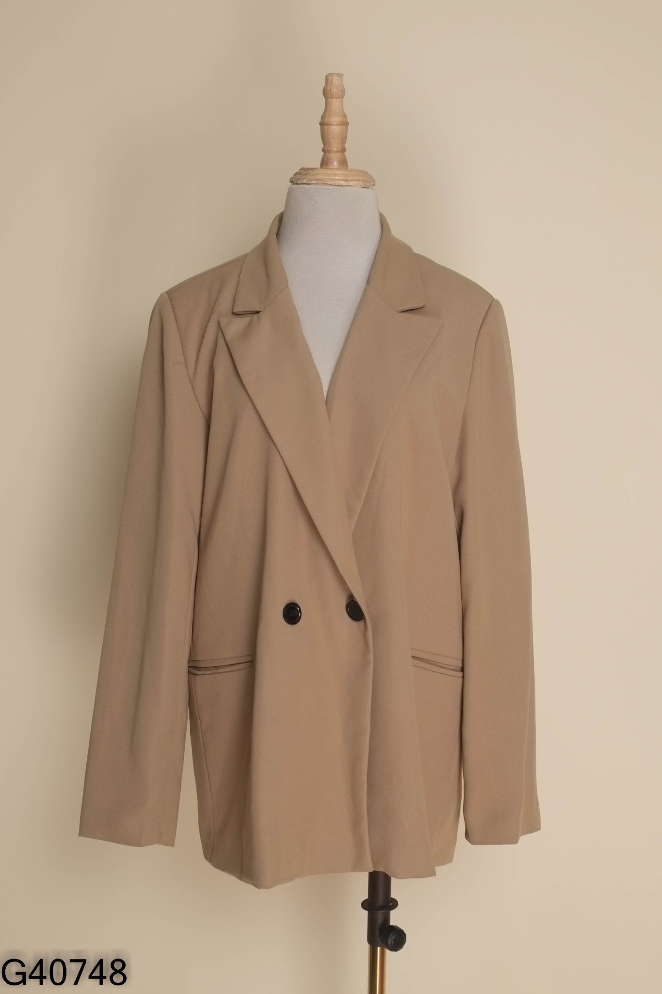 Áo blazer nâu trơn