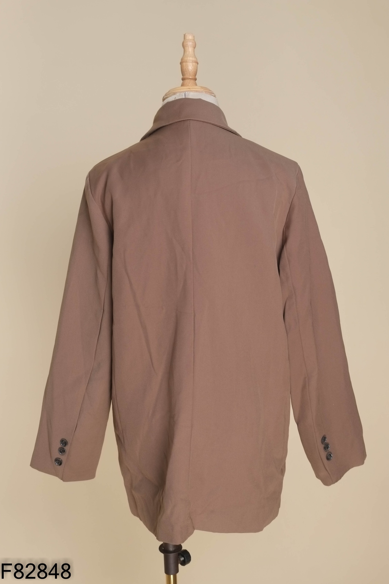 Áo khoác nâu rêu cổ vest