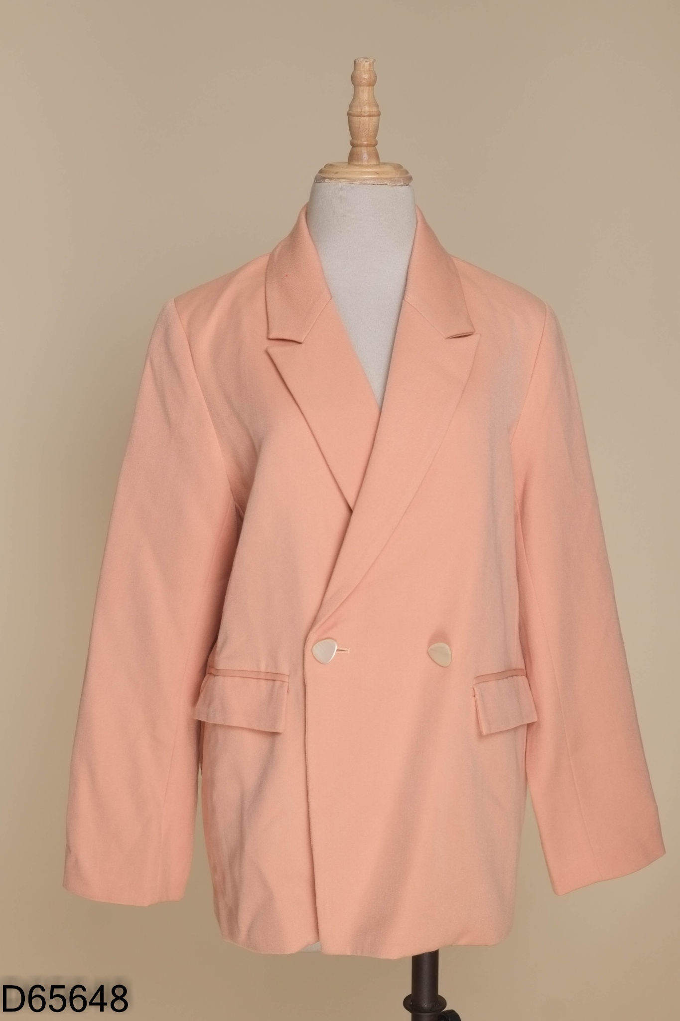Áo blazer hồng cam trơn