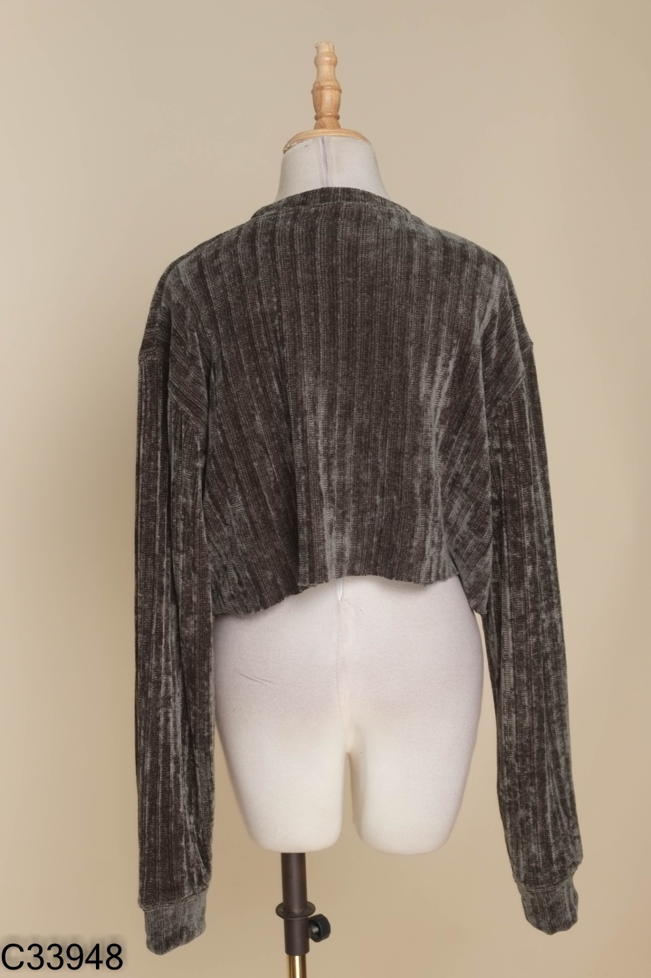 Áo len xanh TINGOAN dáng croptop