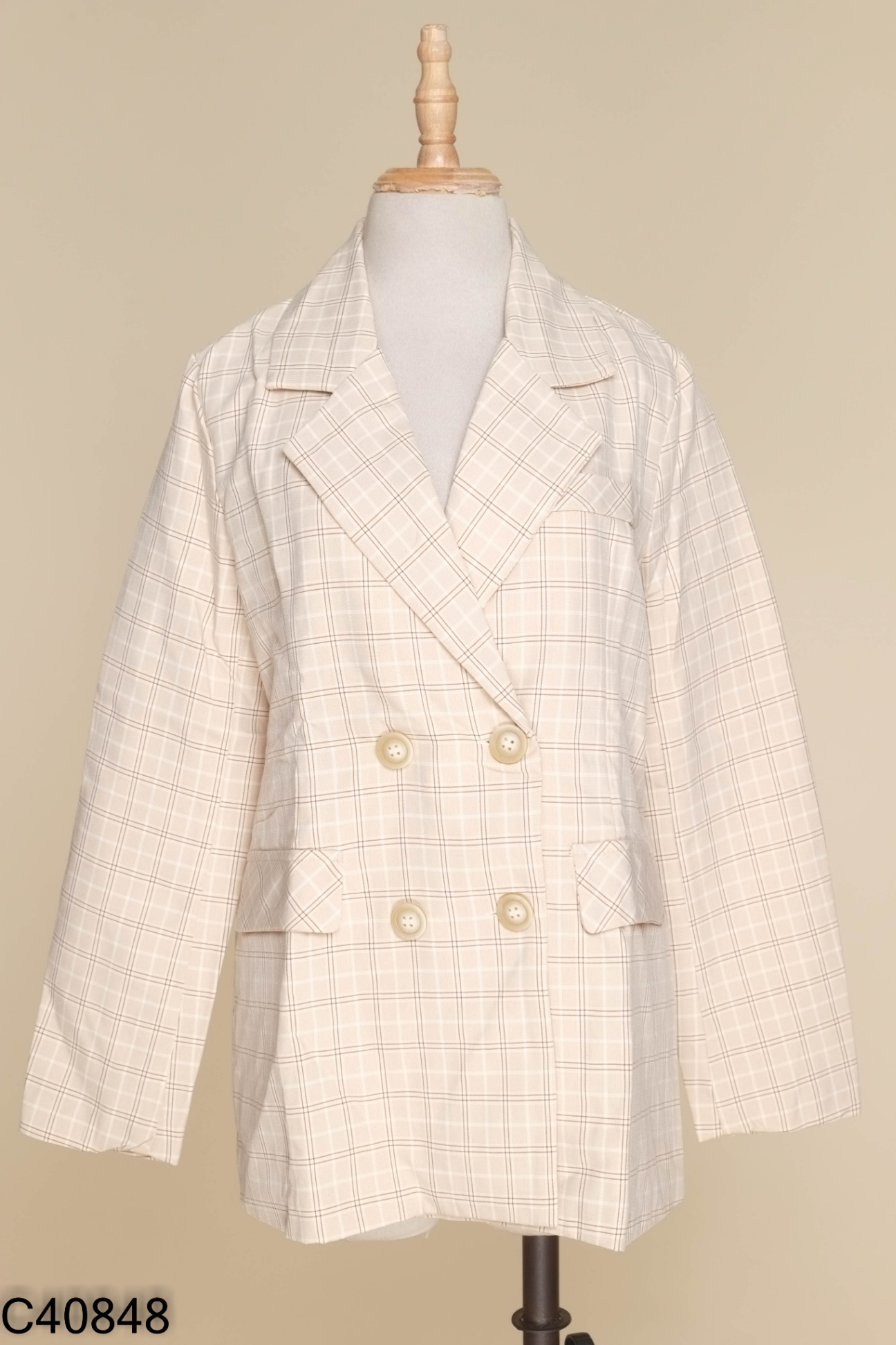 Blazer hồng da caro M&M
