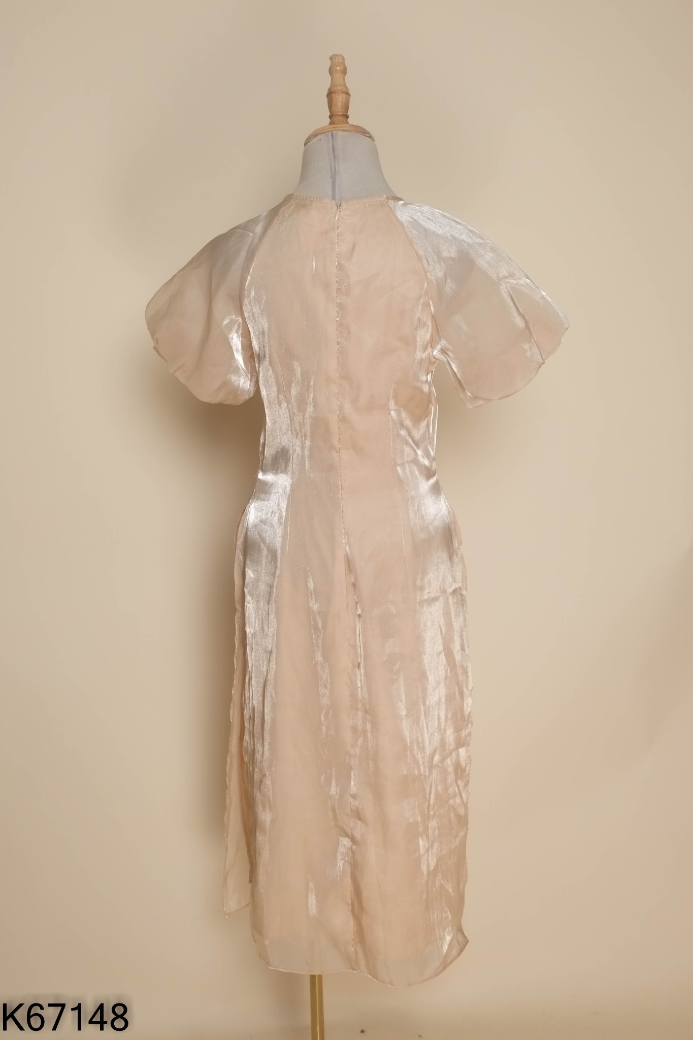 Áo dài organza be tay phồng (KO QUẦN )