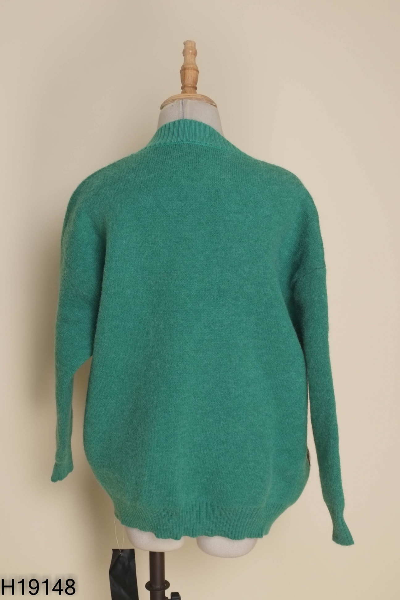 Áo cardigans len xanh in hình