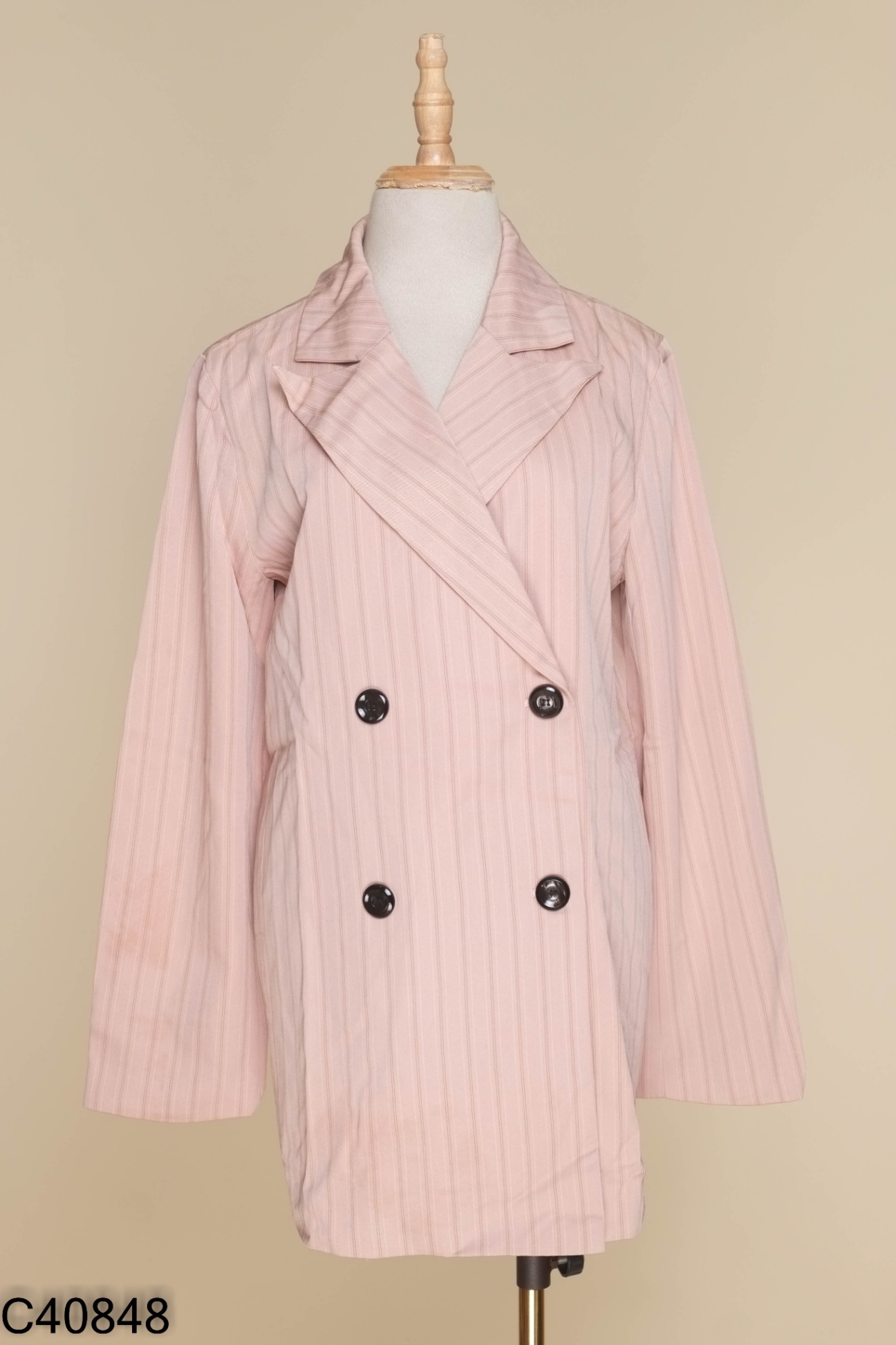 Blazer hồng kẻ