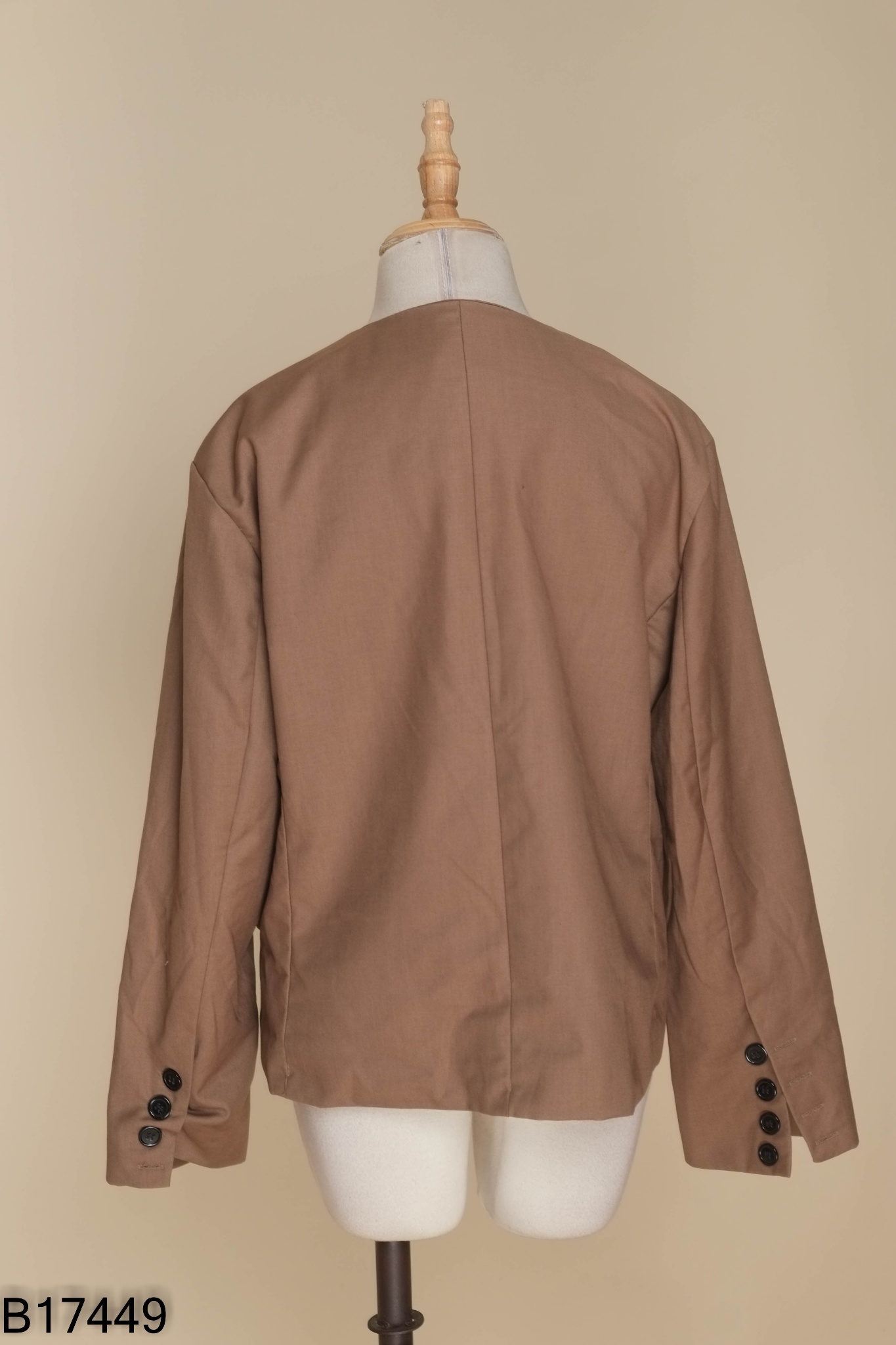 Áo khoác blazer nâu trơn phối túi