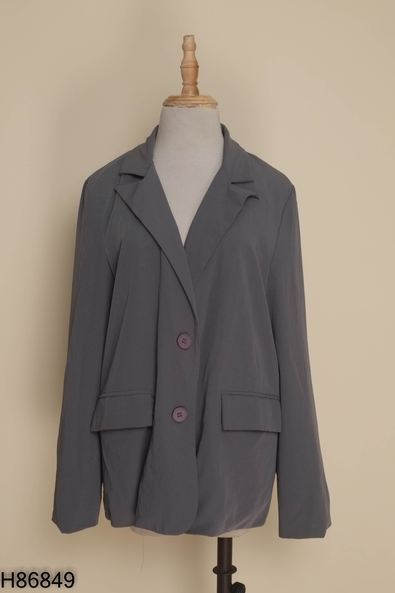 Áo blazer xám trơn