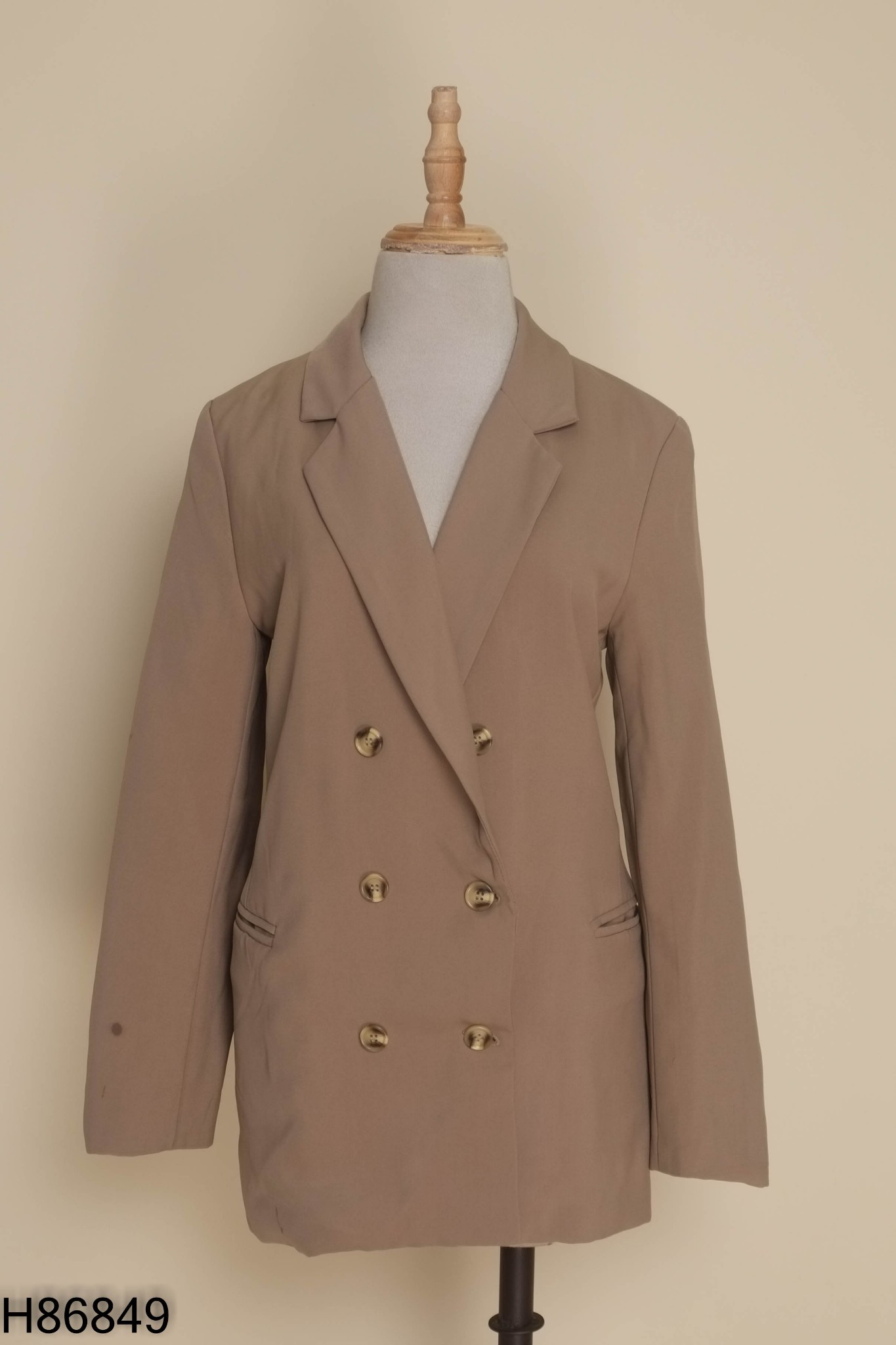 Áo blazer nâu trơn