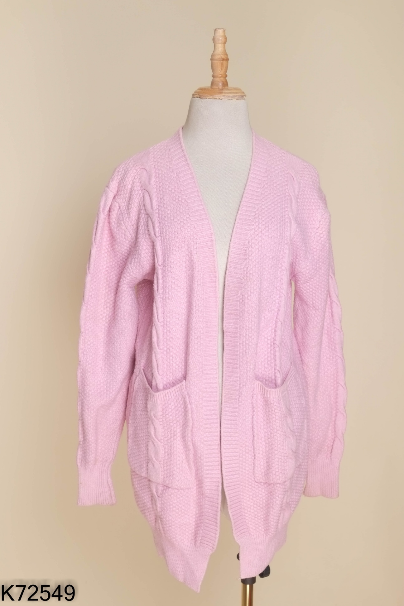 Áo cardigans len hồng