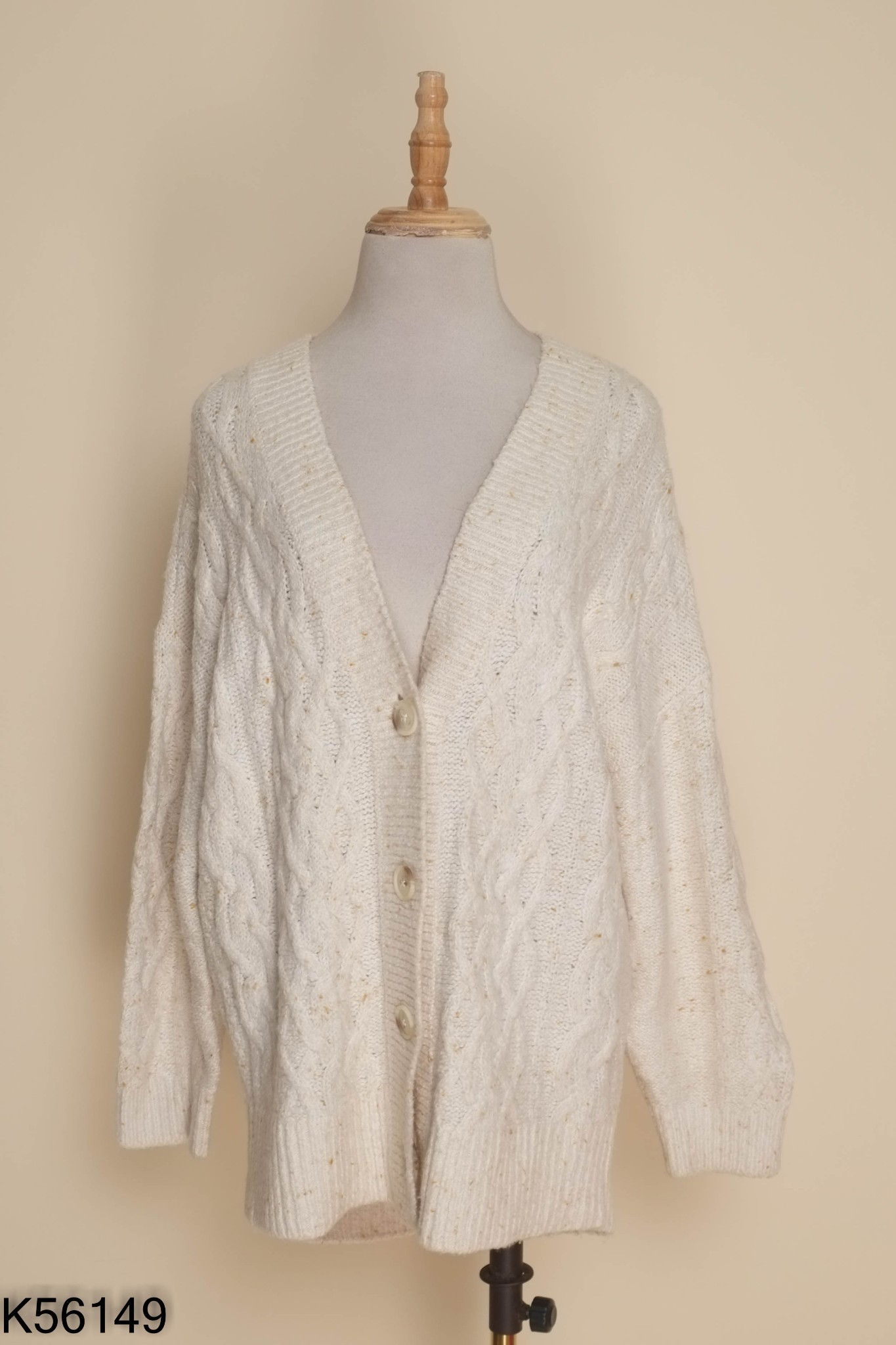 Áo len cardigan be đốm nâu