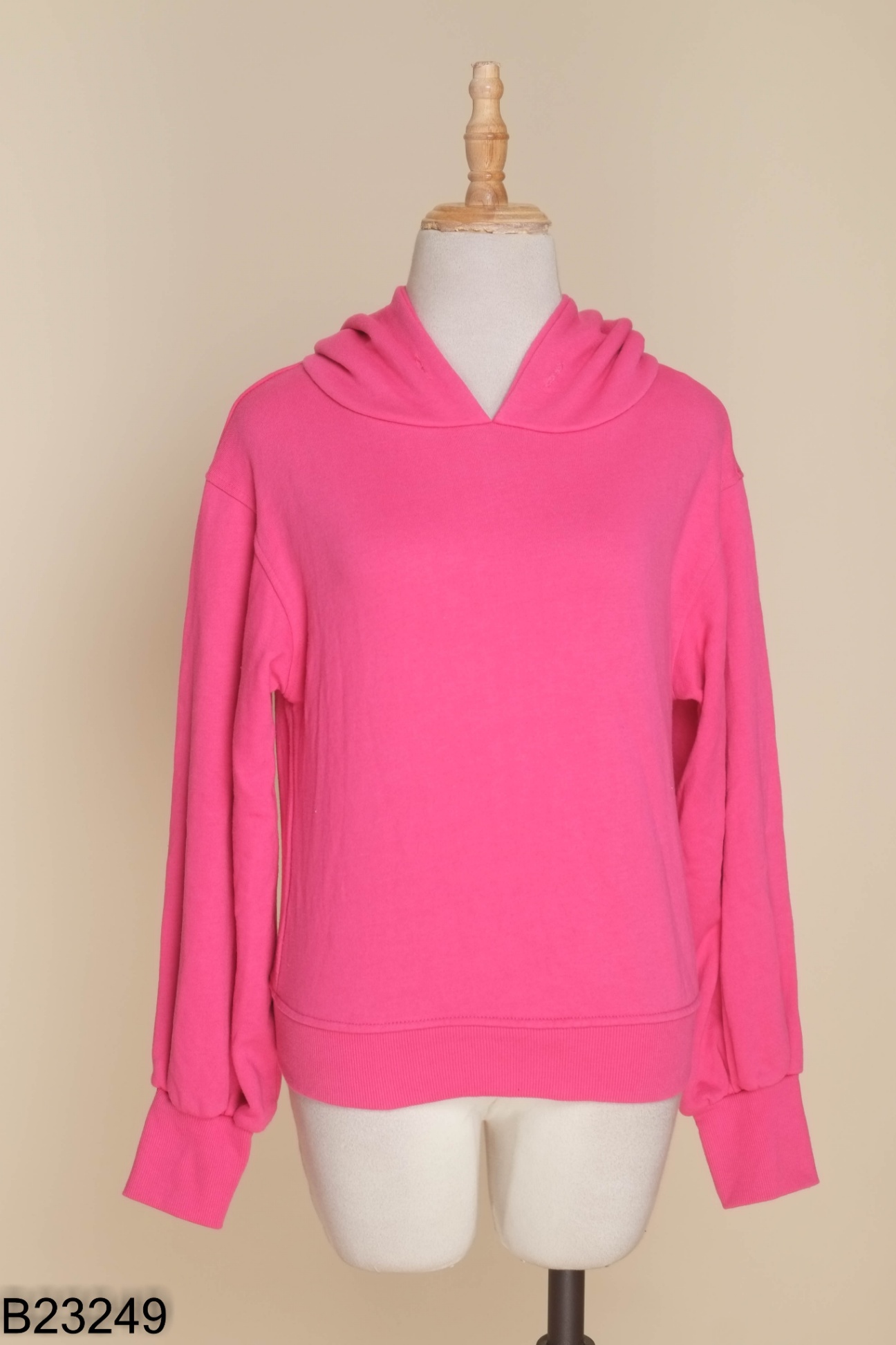 Áo hoodie hồng trơn