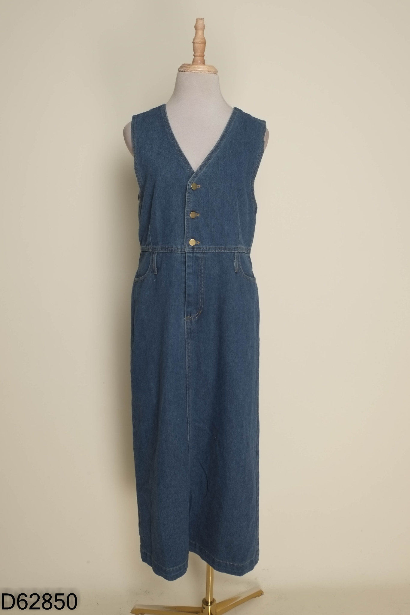Váy sát nách jeans xanh